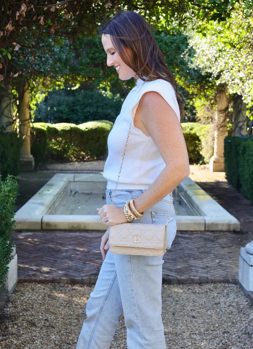 BRYNLEIGH CLUTCH CROSSBODY BAG-NUDE QUILTED LQ