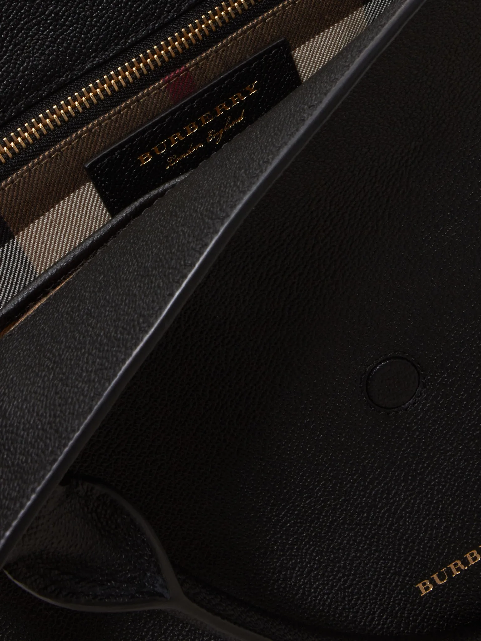 Burberry Black Leather Dashwood Medium Buckle Hobo Bag