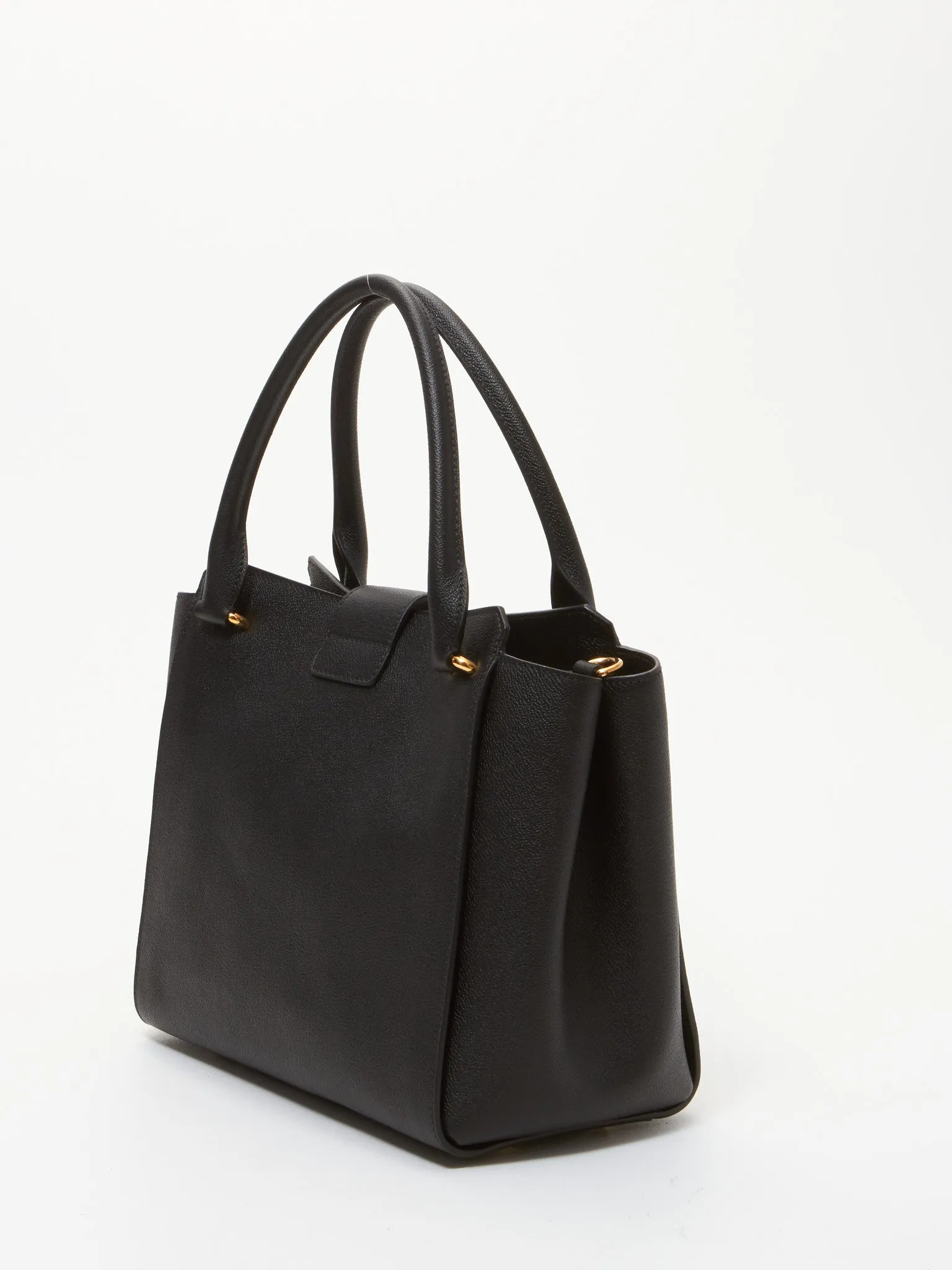 Burberry Black Leather Dashwood Medium Buckle Hobo Bag