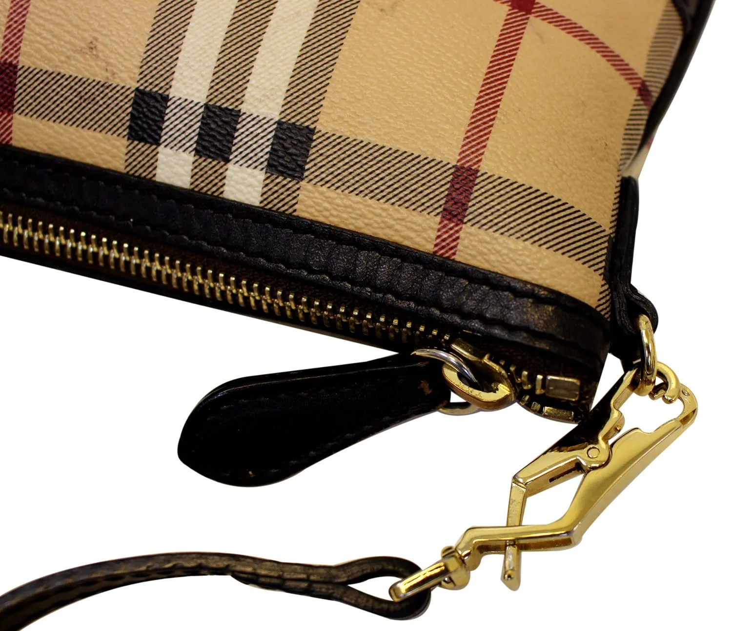 BURBERRY Haymarket Check Coated Canvas Peyton Crossbody Bag