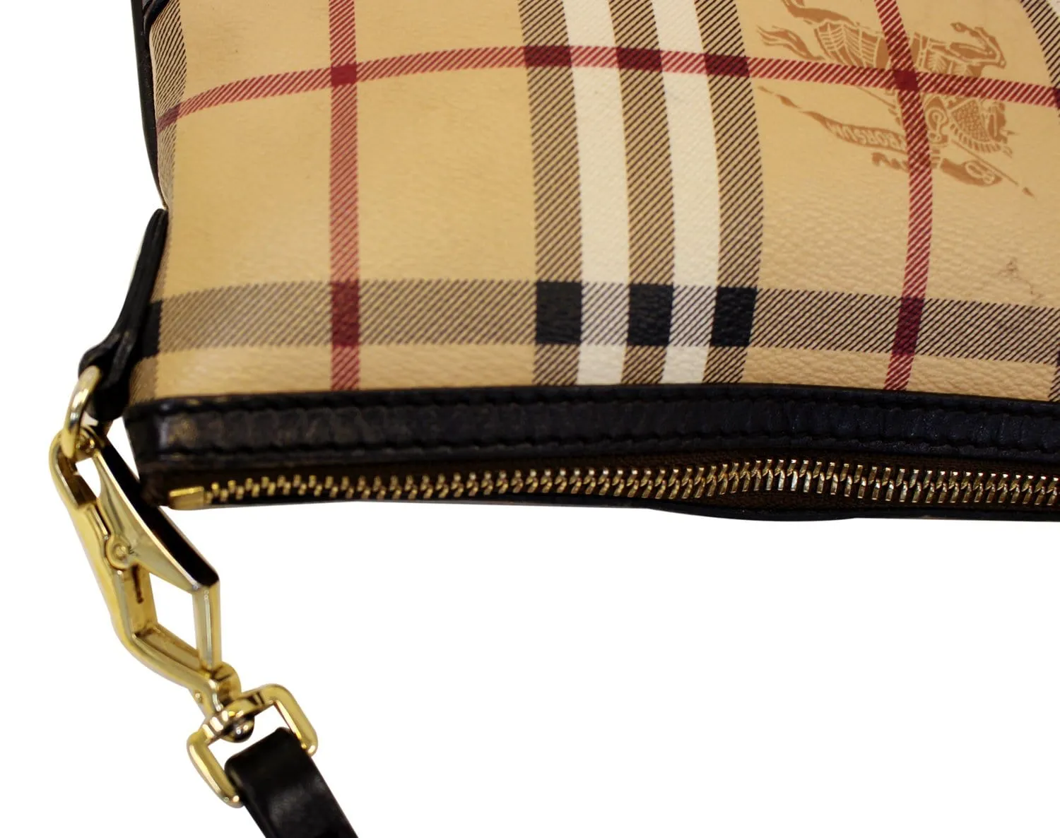 BURBERRY Haymarket Check Coated Canvas Peyton Crossbody Bag