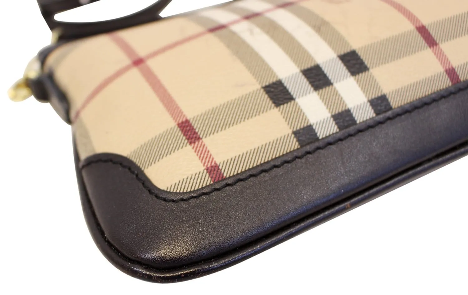 BURBERRY Haymarket Check Coated Canvas Peyton Crossbody Bag