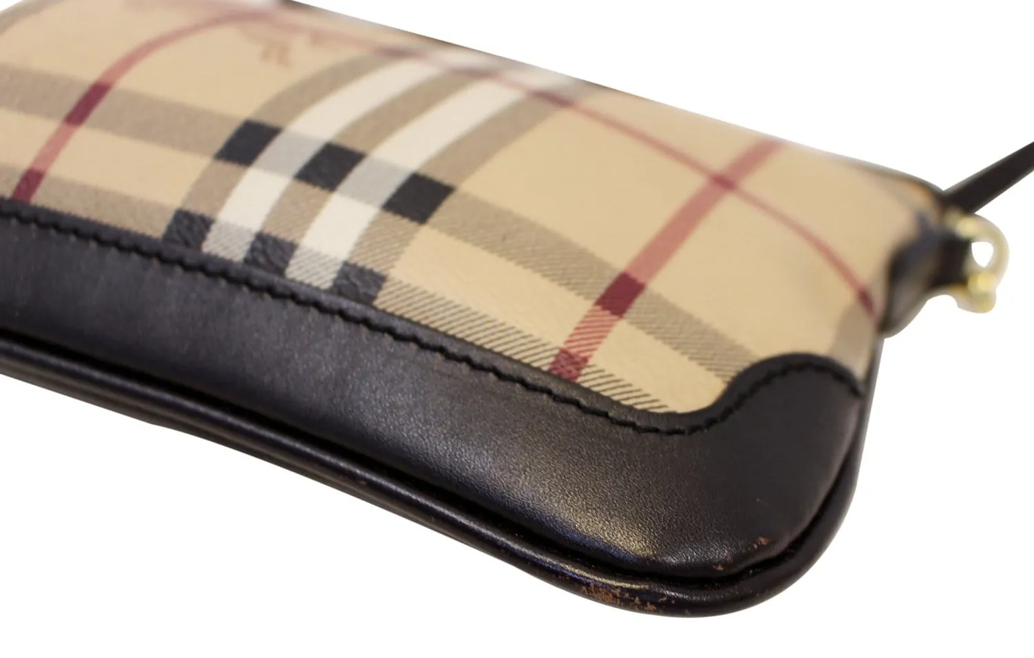 BURBERRY Haymarket Check Coated Canvas Peyton Crossbody Bag