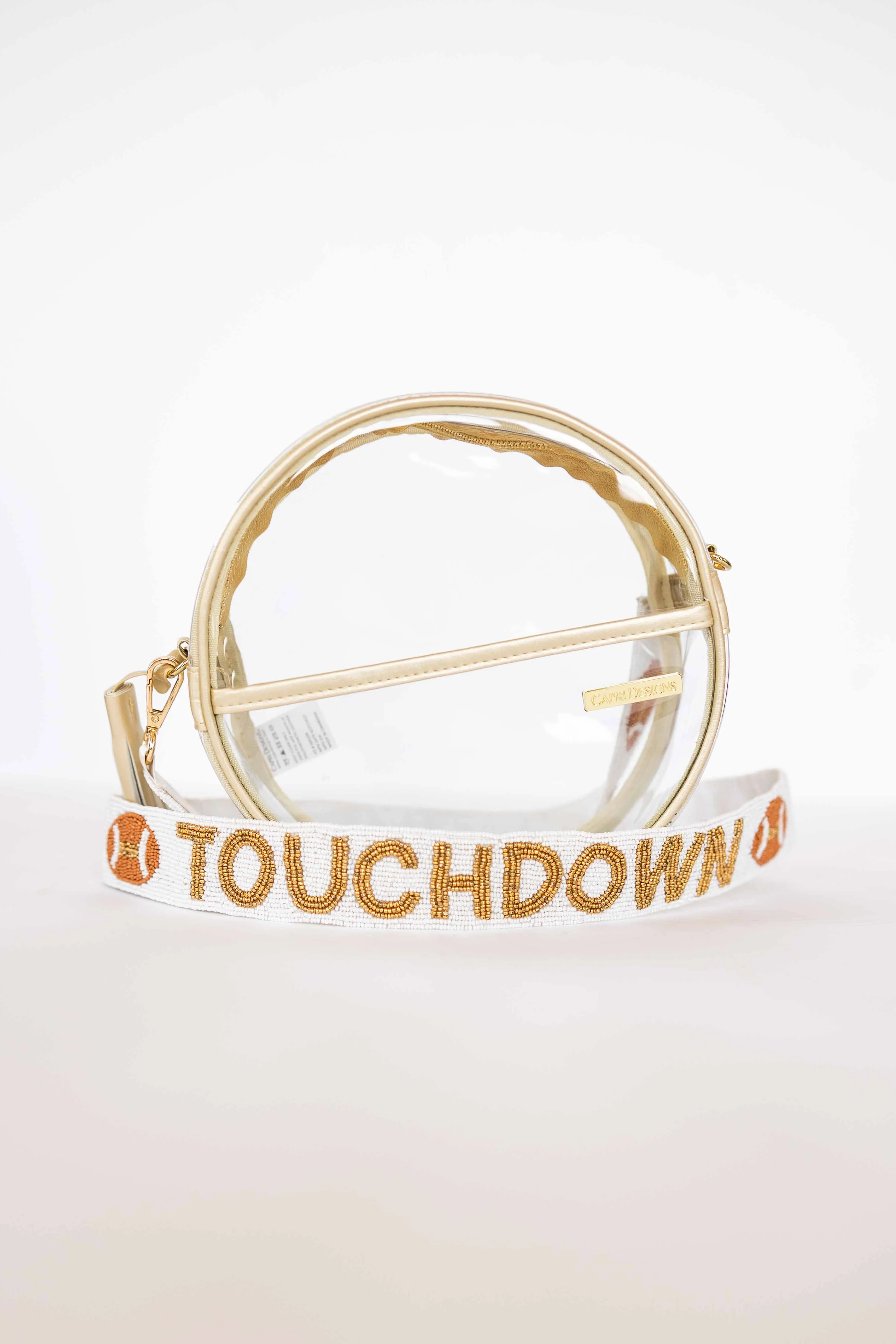 CANTEEN CROSSBODY CLEAR/GOLD STADIUM BAG