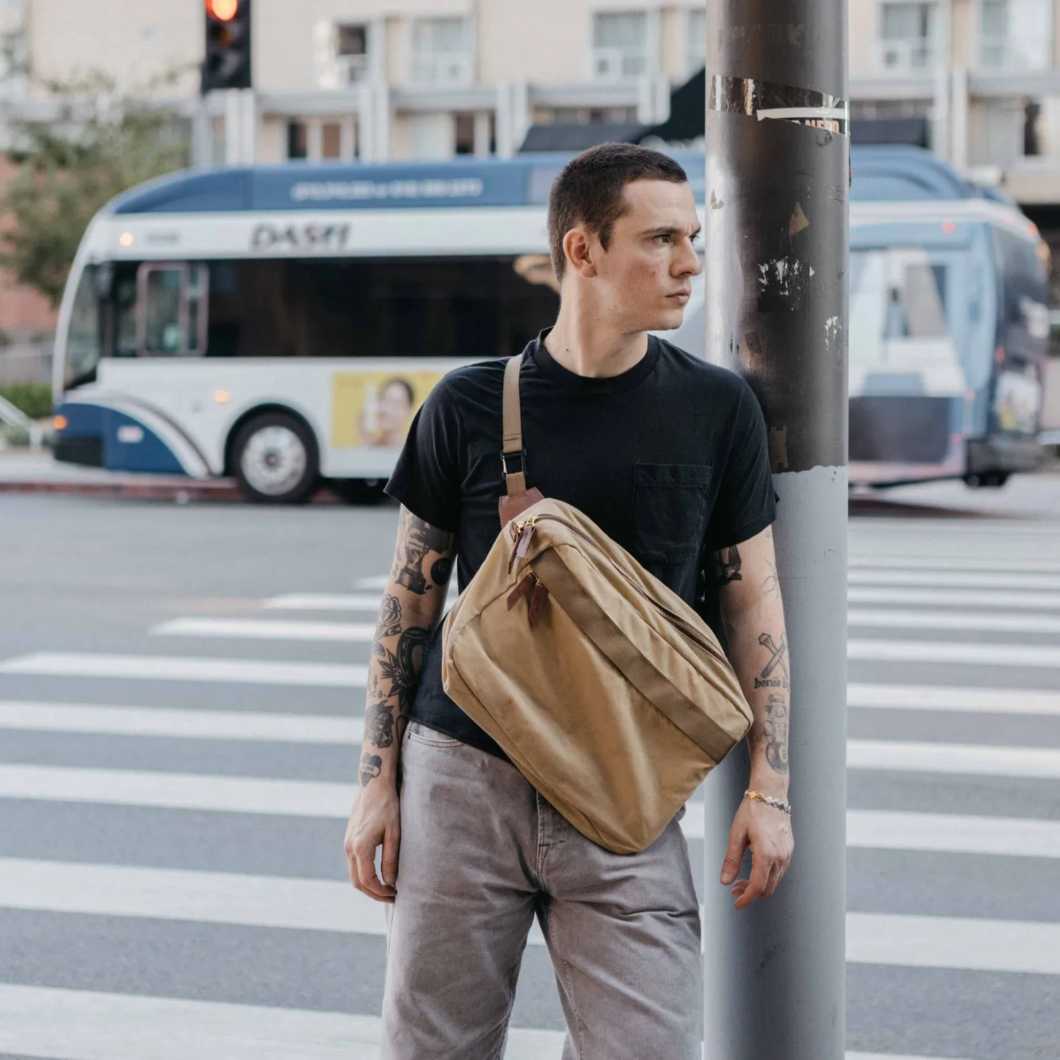 Canyon Crossbody Large - Juniper Green Waxed Canvas