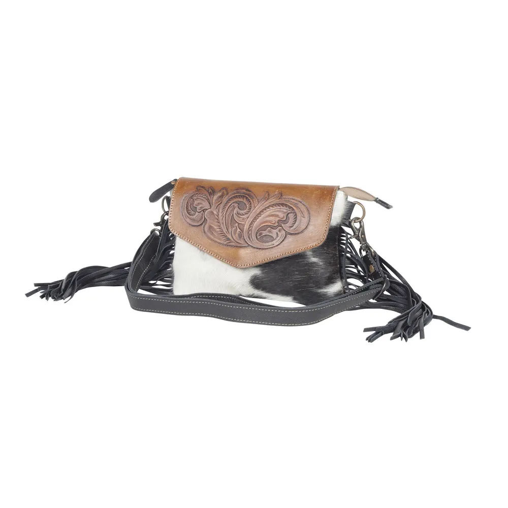 Cara Leather Cross-body Purse with leather tassels