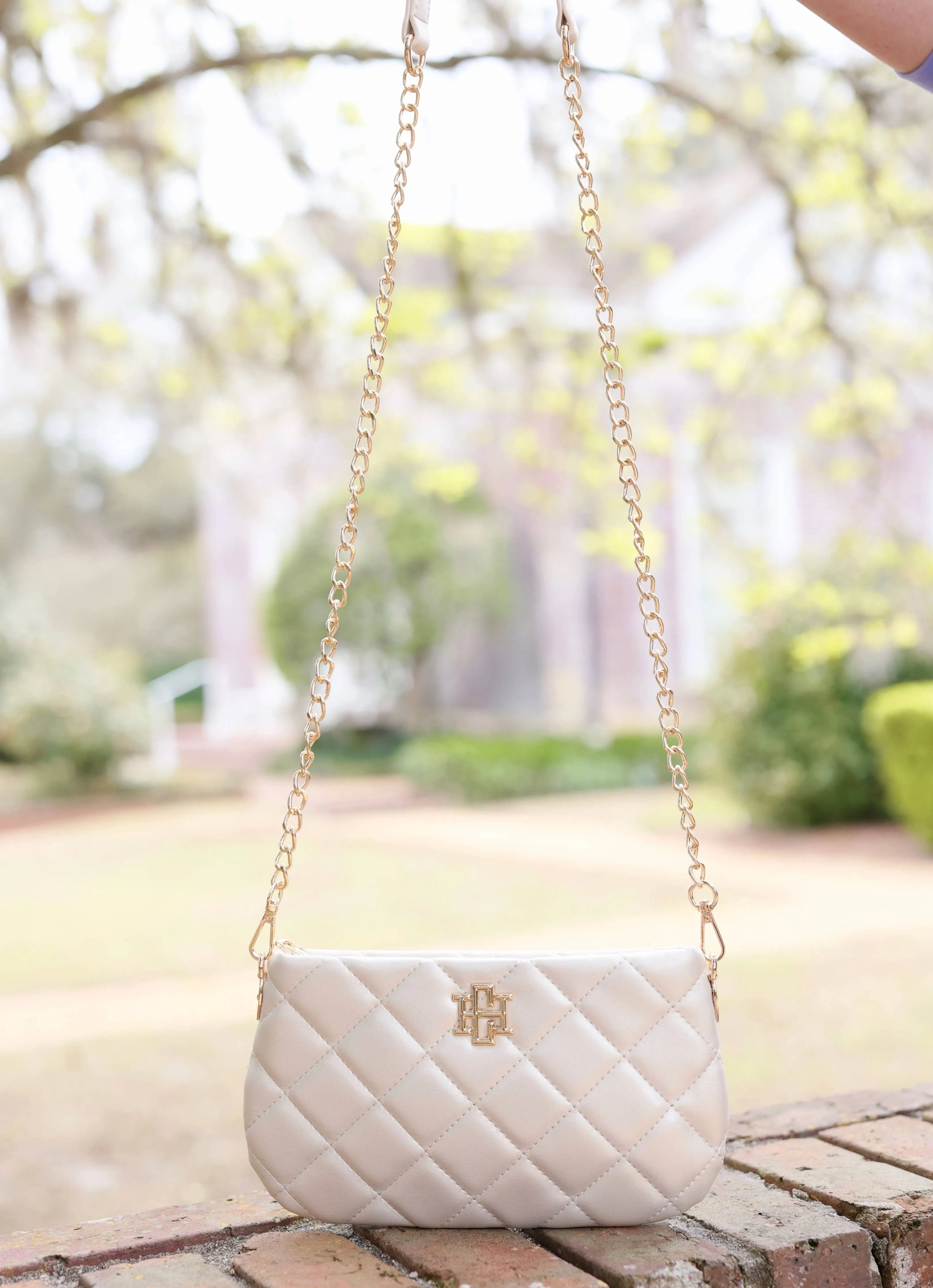 Caroline Hill Quilted Crossbody Pearl