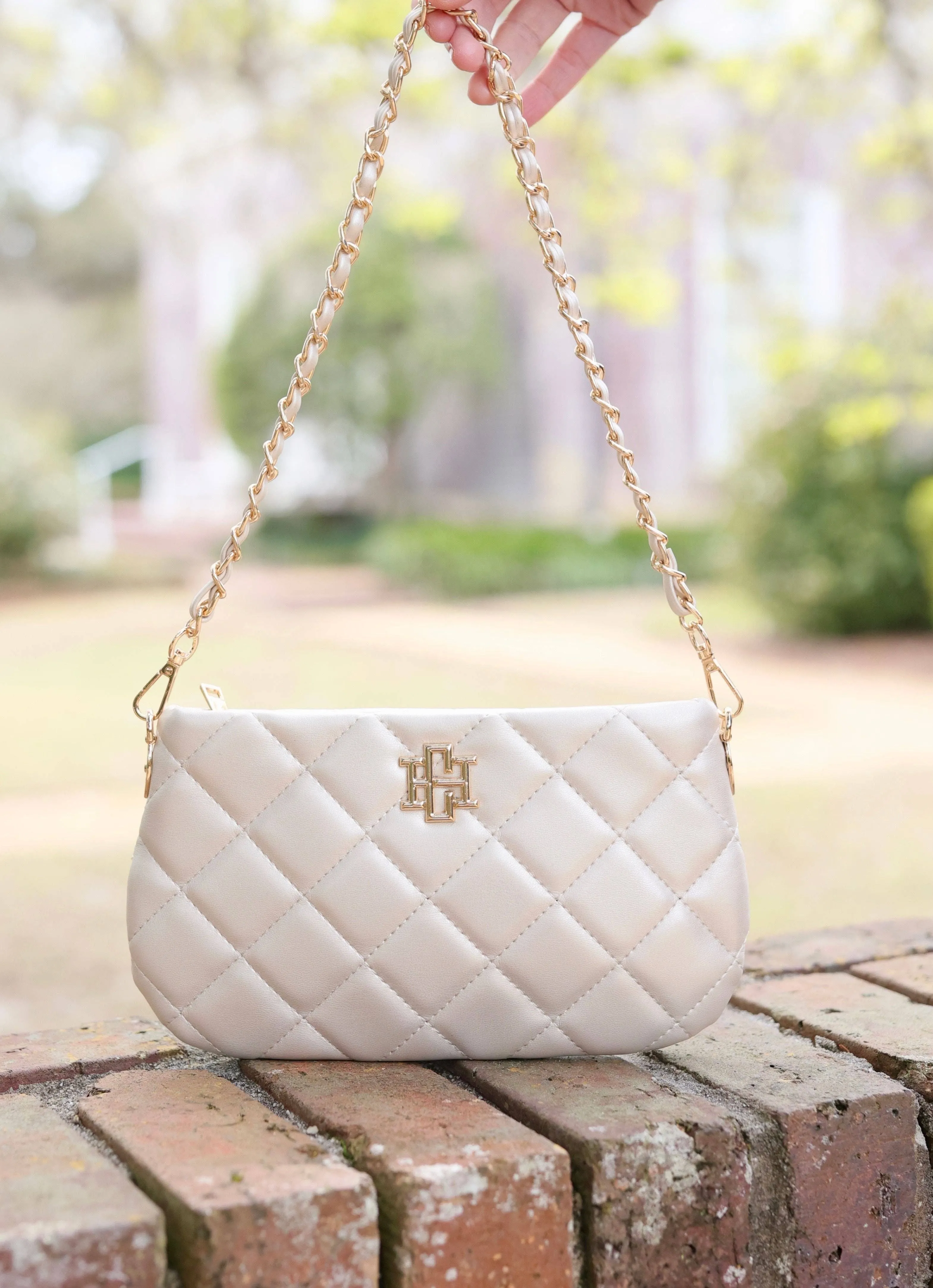 Caroline Hill Quilted Crossbody Pearl