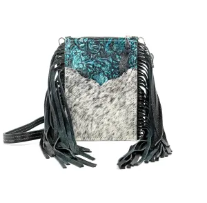 Carrie - Salt/Pepper w/ Turquoise Wildflower Tool