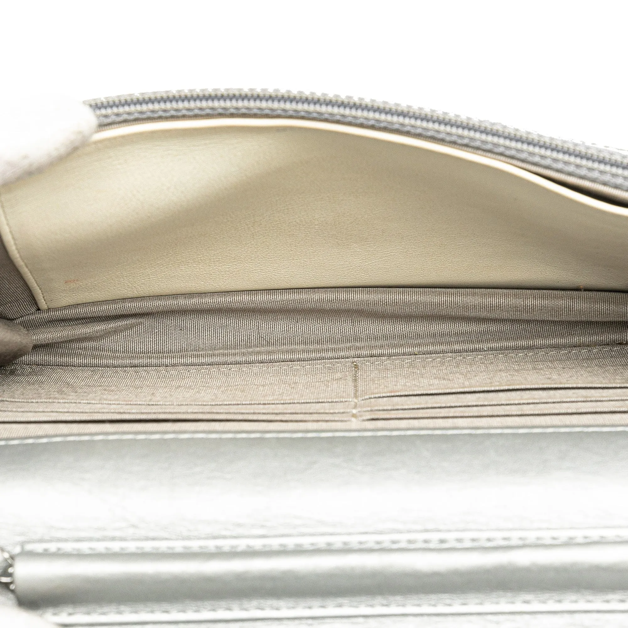 CC Quilted Aged Calfskin Wallet On Chain