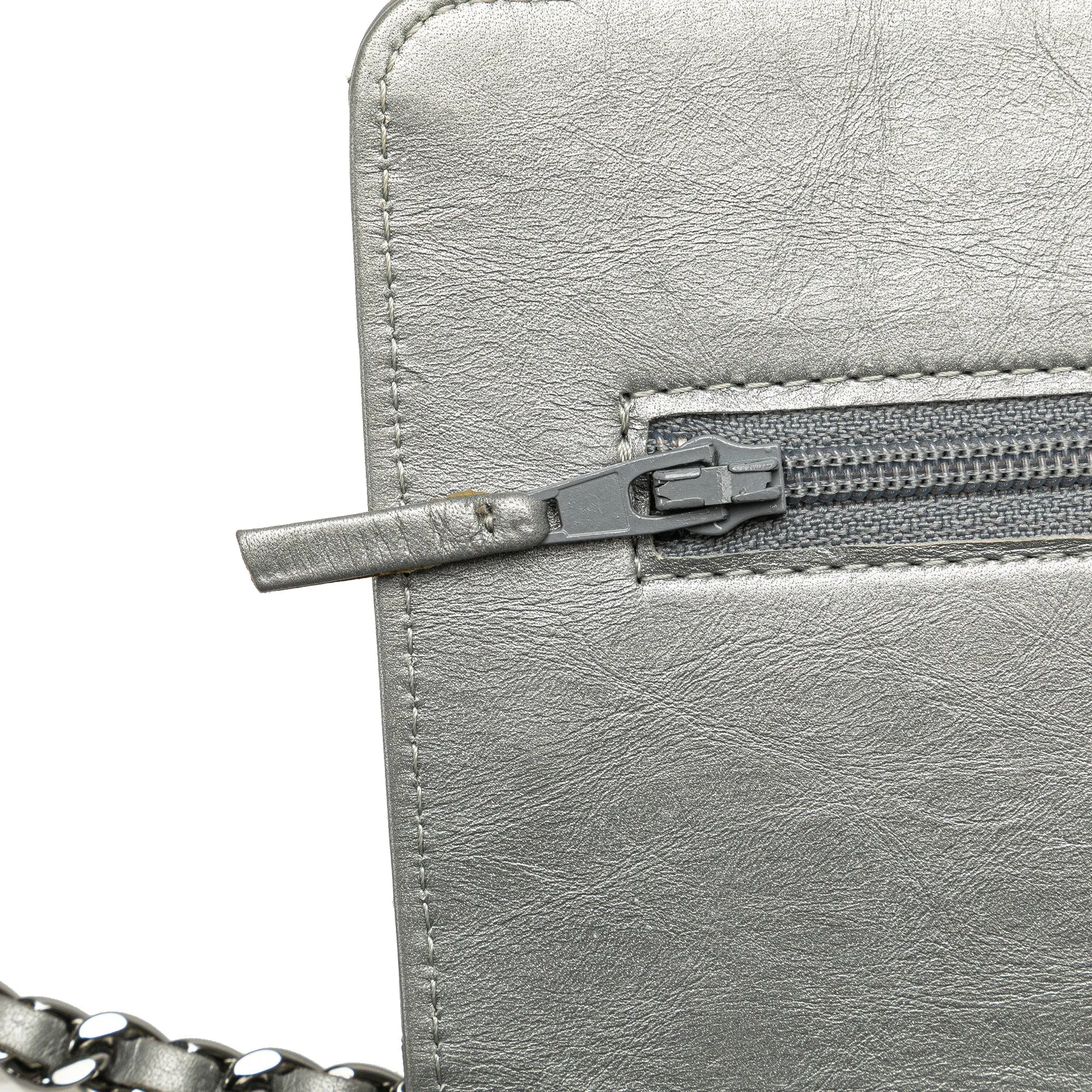 CC Quilted Aged Calfskin Wallet On Chain