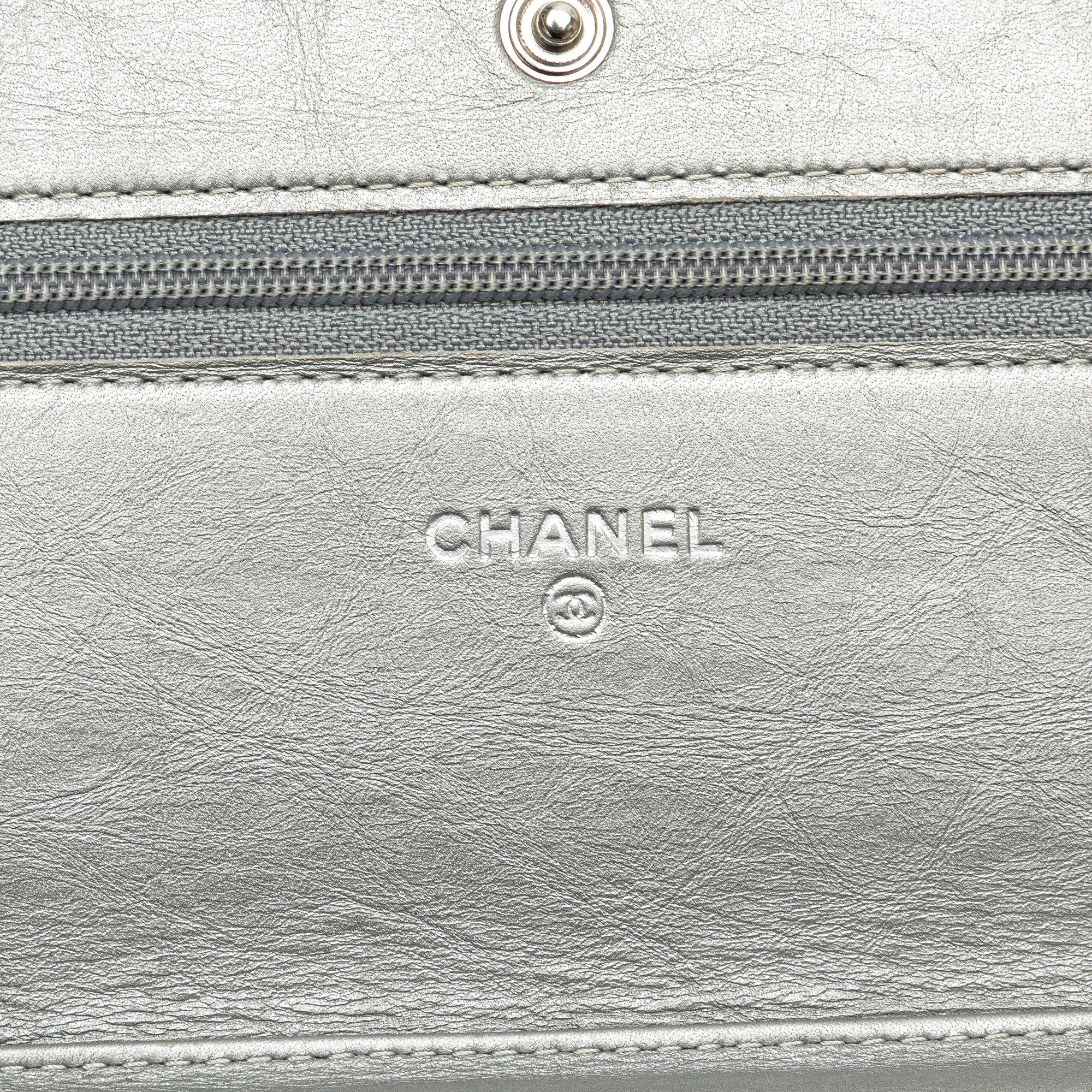 CC Quilted Aged Calfskin Wallet On Chain