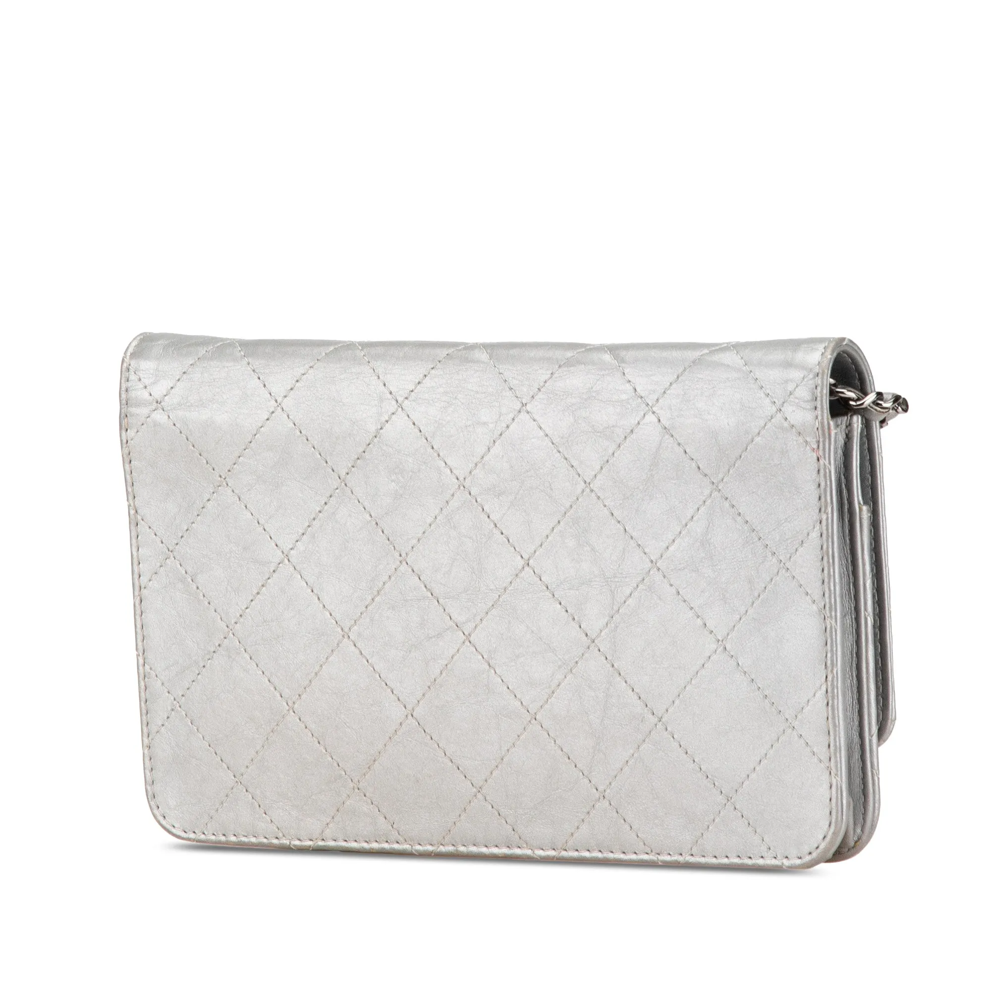 CC Quilted Aged Calfskin Wallet On Chain