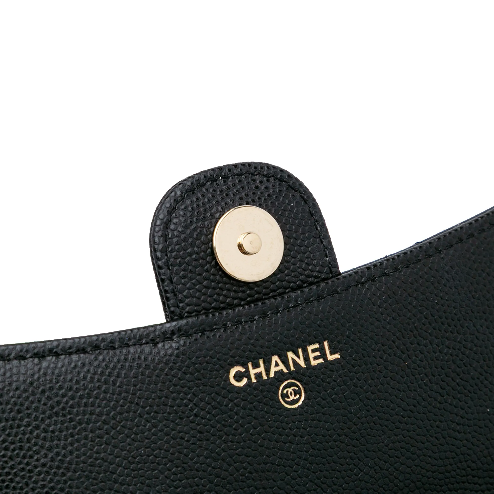 CC Quilted Caviar Flap Phone Holder Wallet on Chain