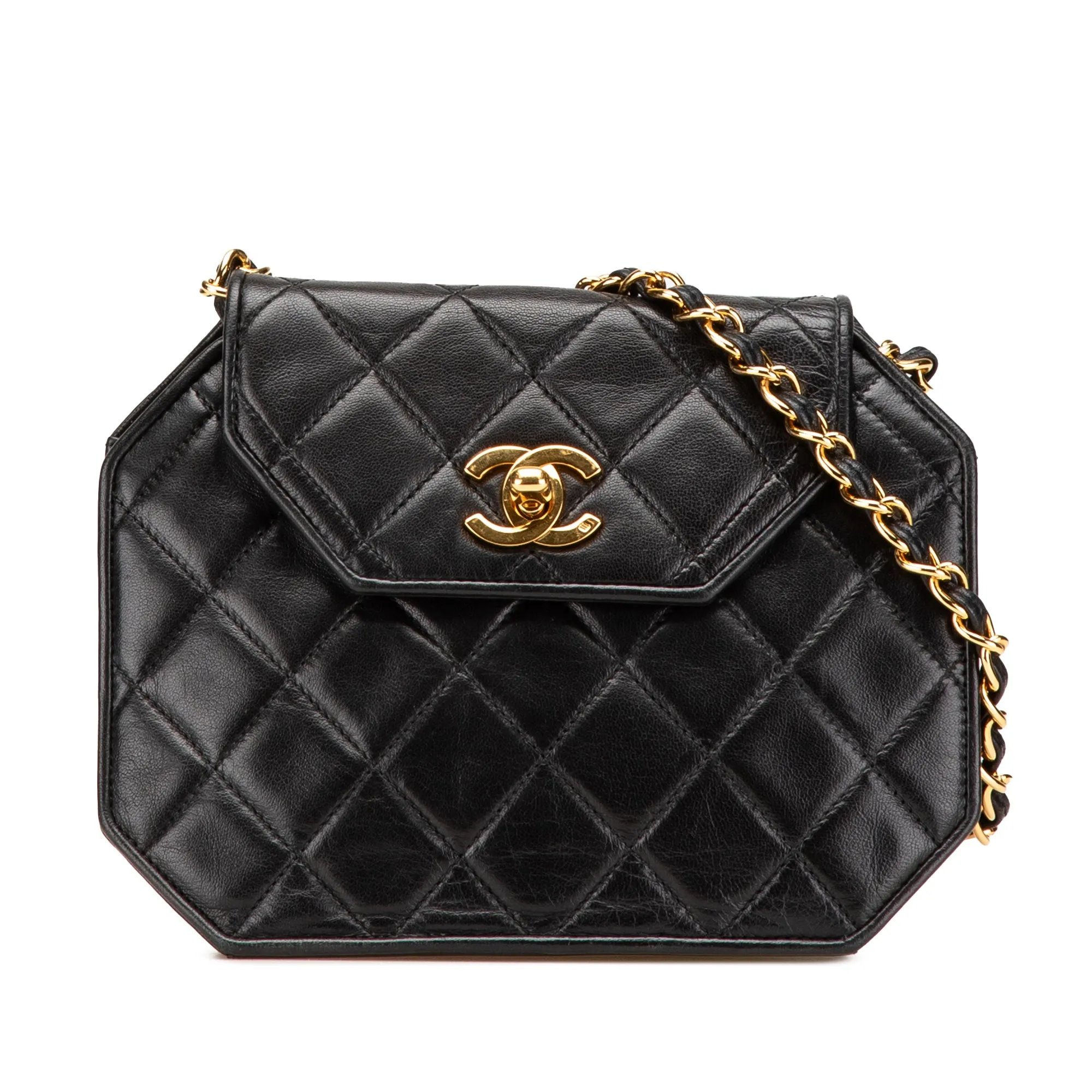 CC Quilted Lambskin Octagon Flap