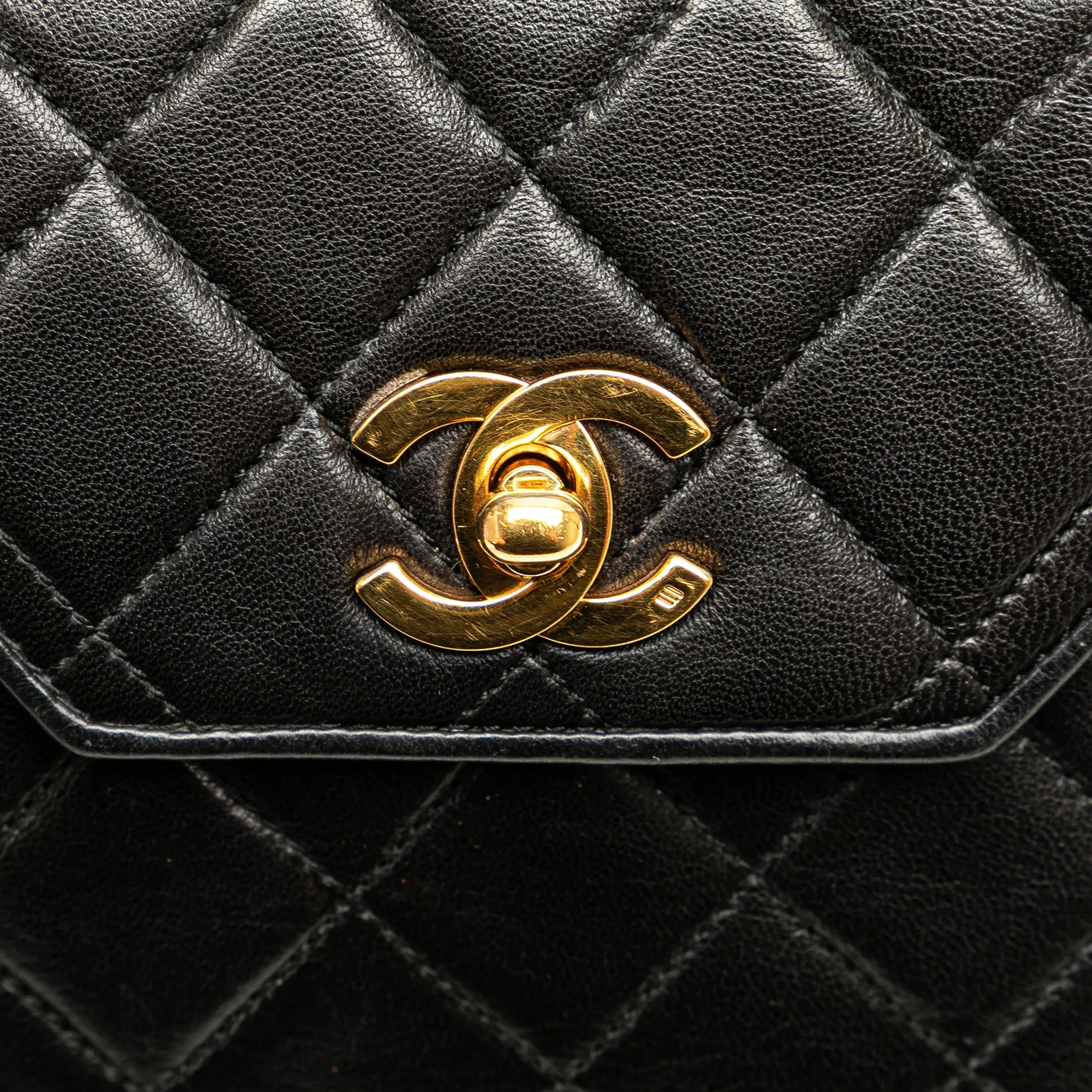 CC Quilted Lambskin Octagon Flap