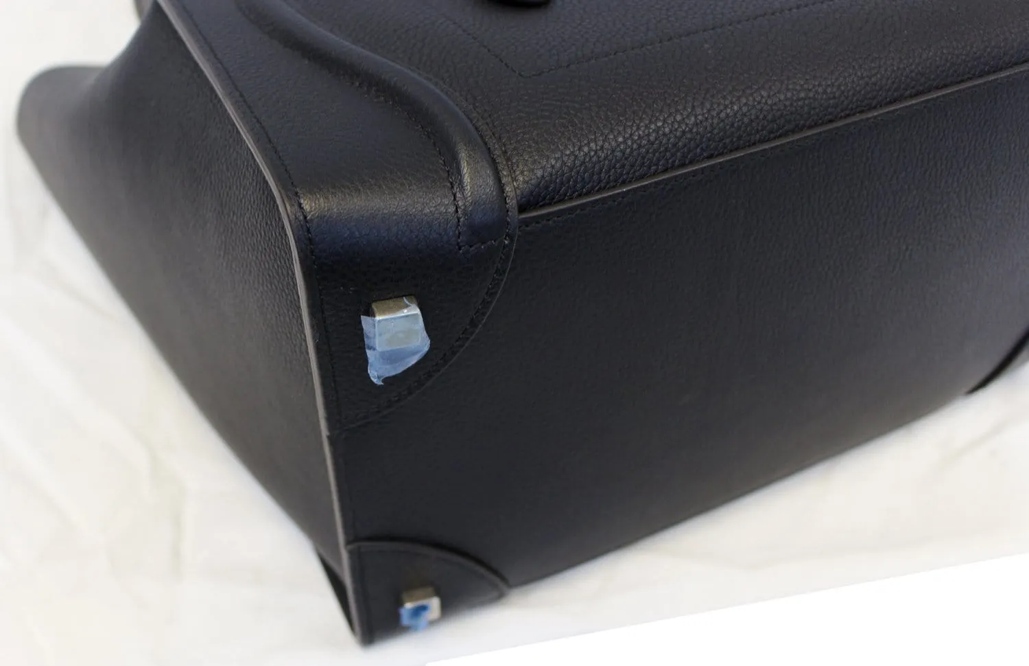 CELINE Drummed Leather Mini Luggage Tote Bag