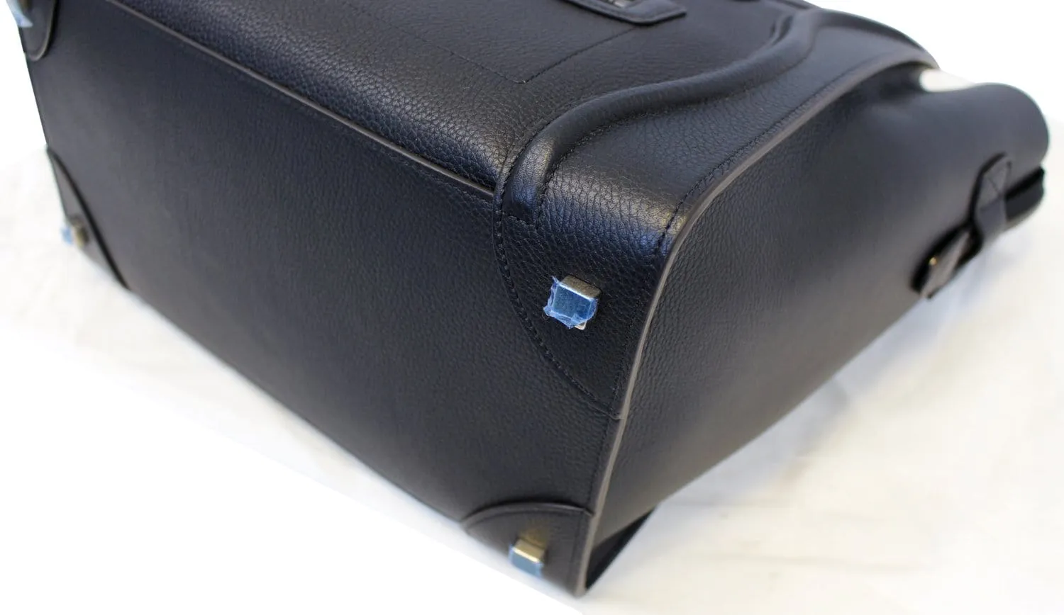 CELINE Drummed Leather Mini Luggage Tote Bag