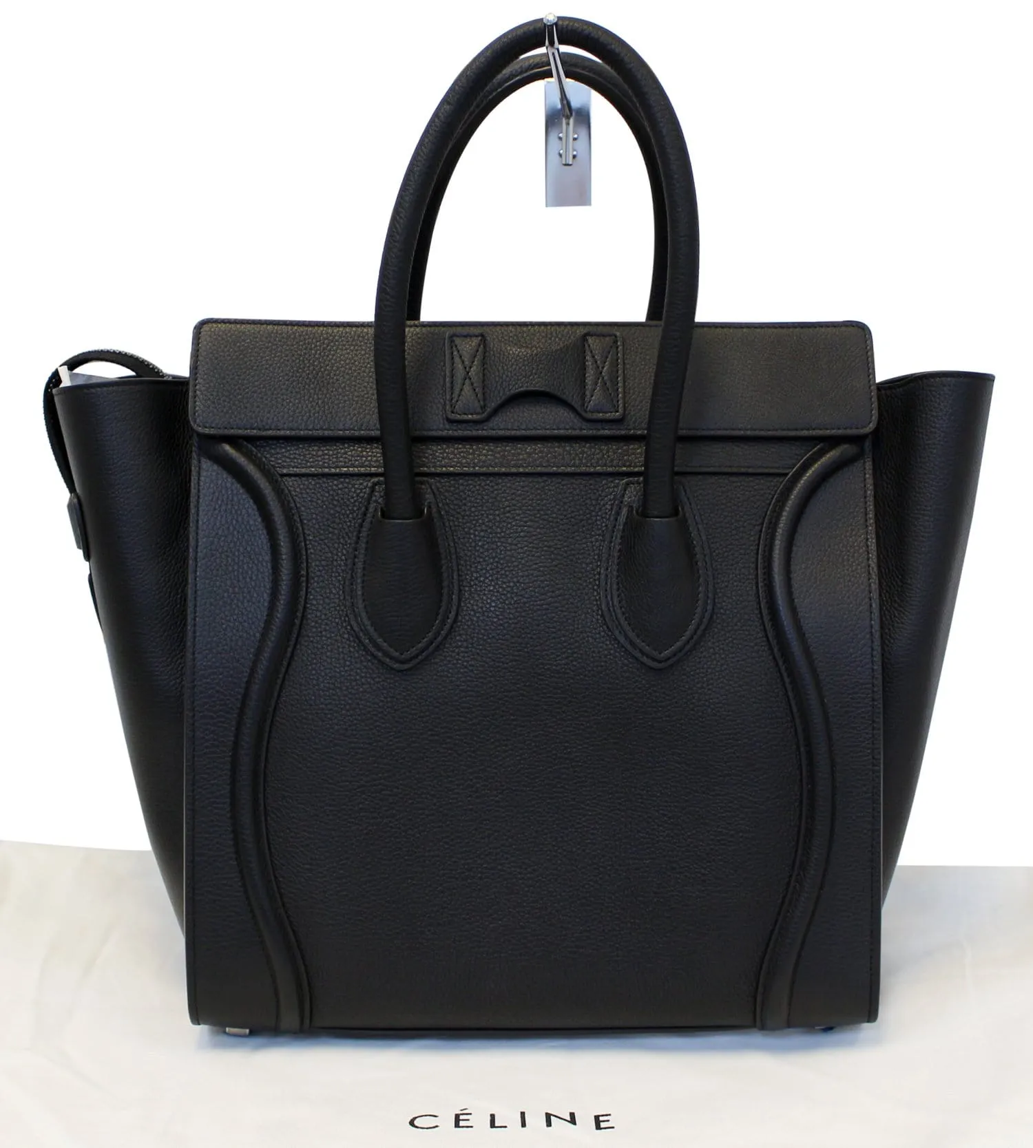 CELINE Drummed Leather Mini Luggage Tote Bag