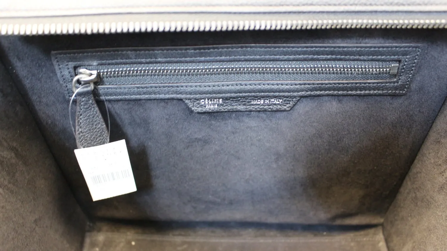 CELINE Drummed Leather Mini Luggage Tote Bag