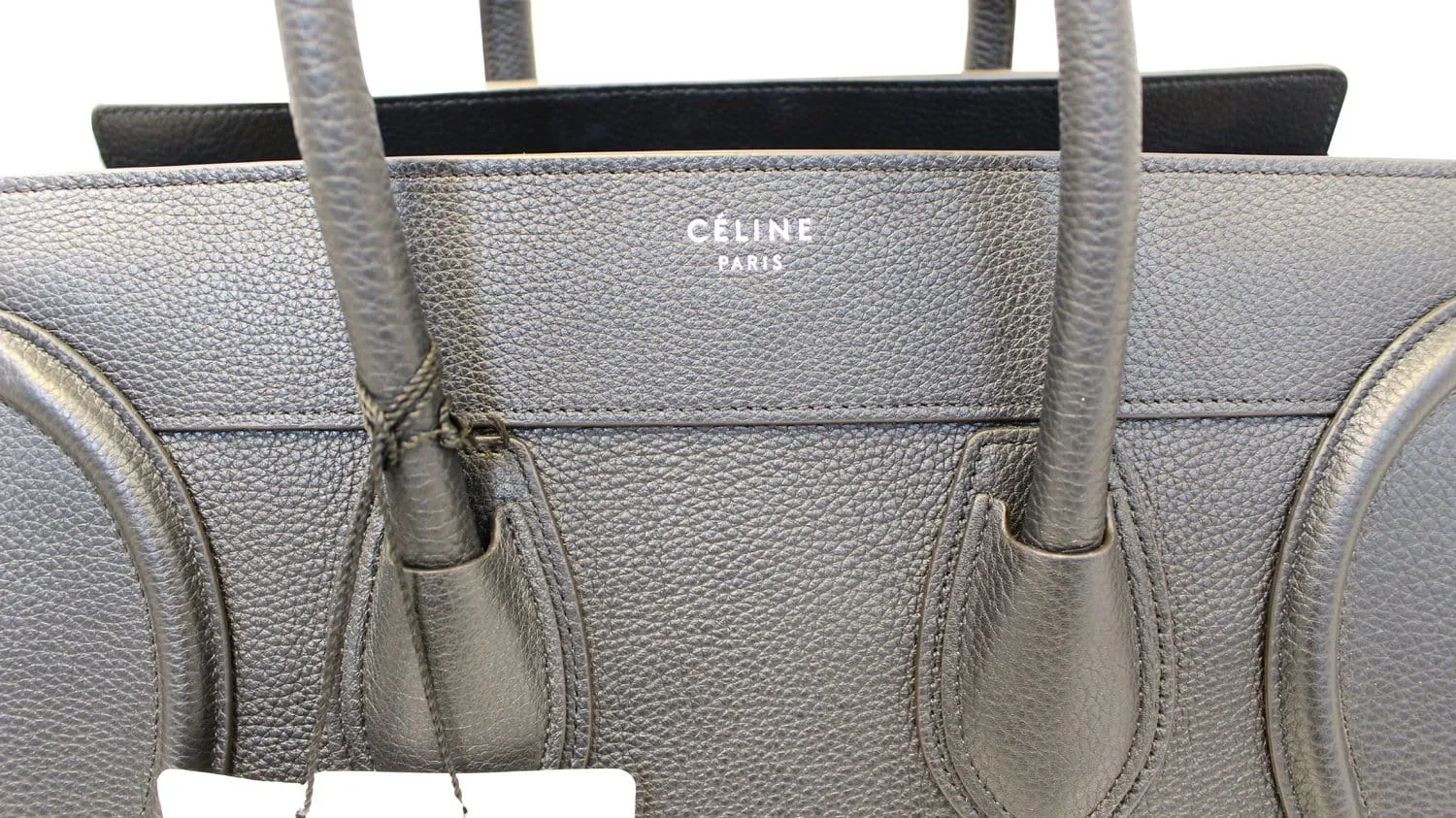 CELINE Drummed Leather Mini Luggage Tote Bag
