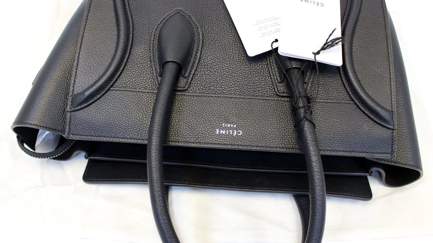 CELINE Drummed Leather Mini Luggage Tote Bag