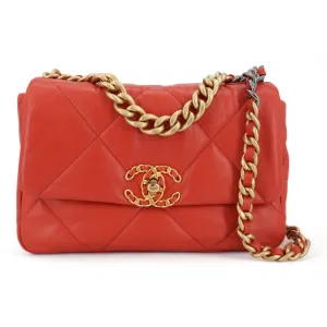 CHANEL 19 Small Flap Bag in Red Lambskin