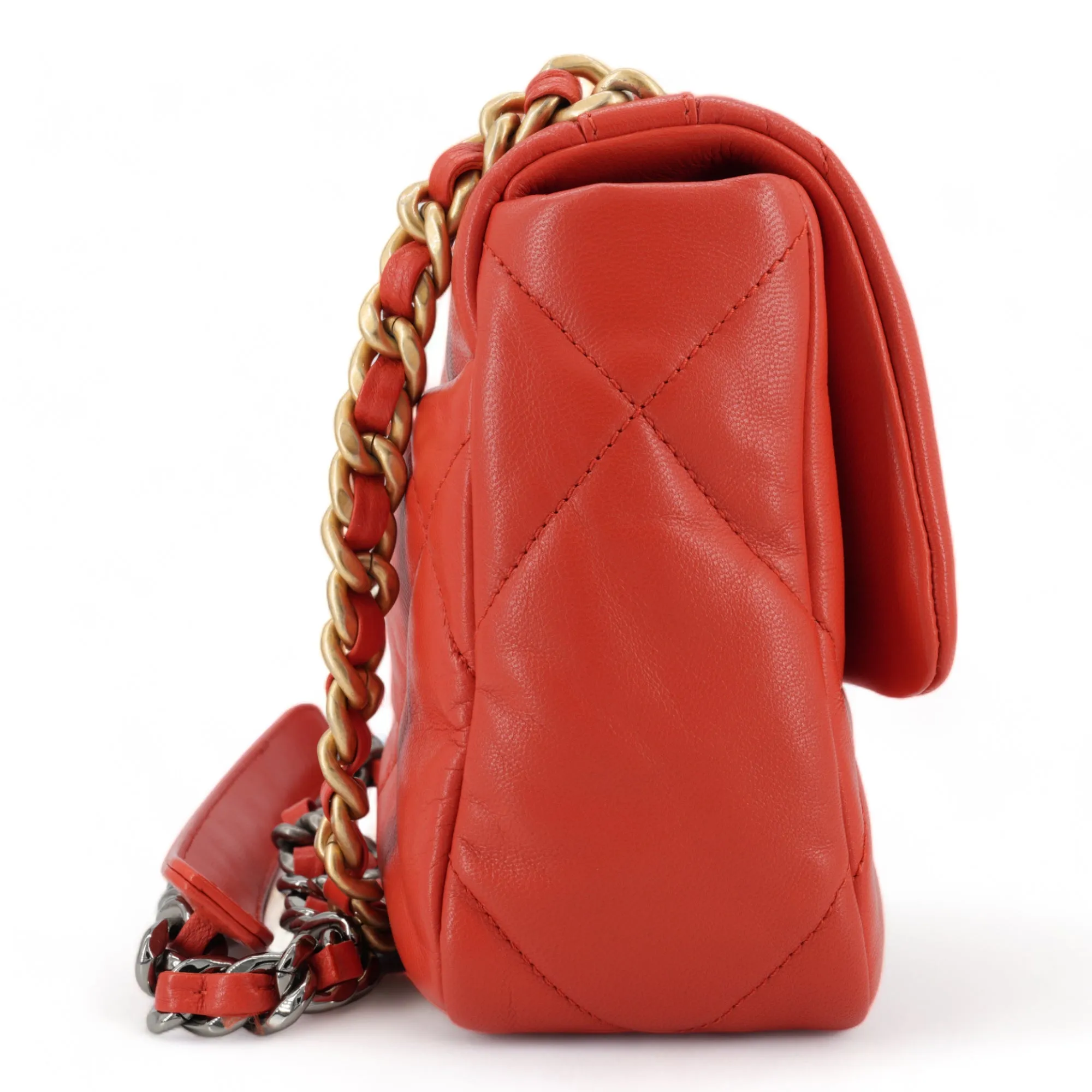 CHANEL 19 Small Flap Bag in Red Lambskin