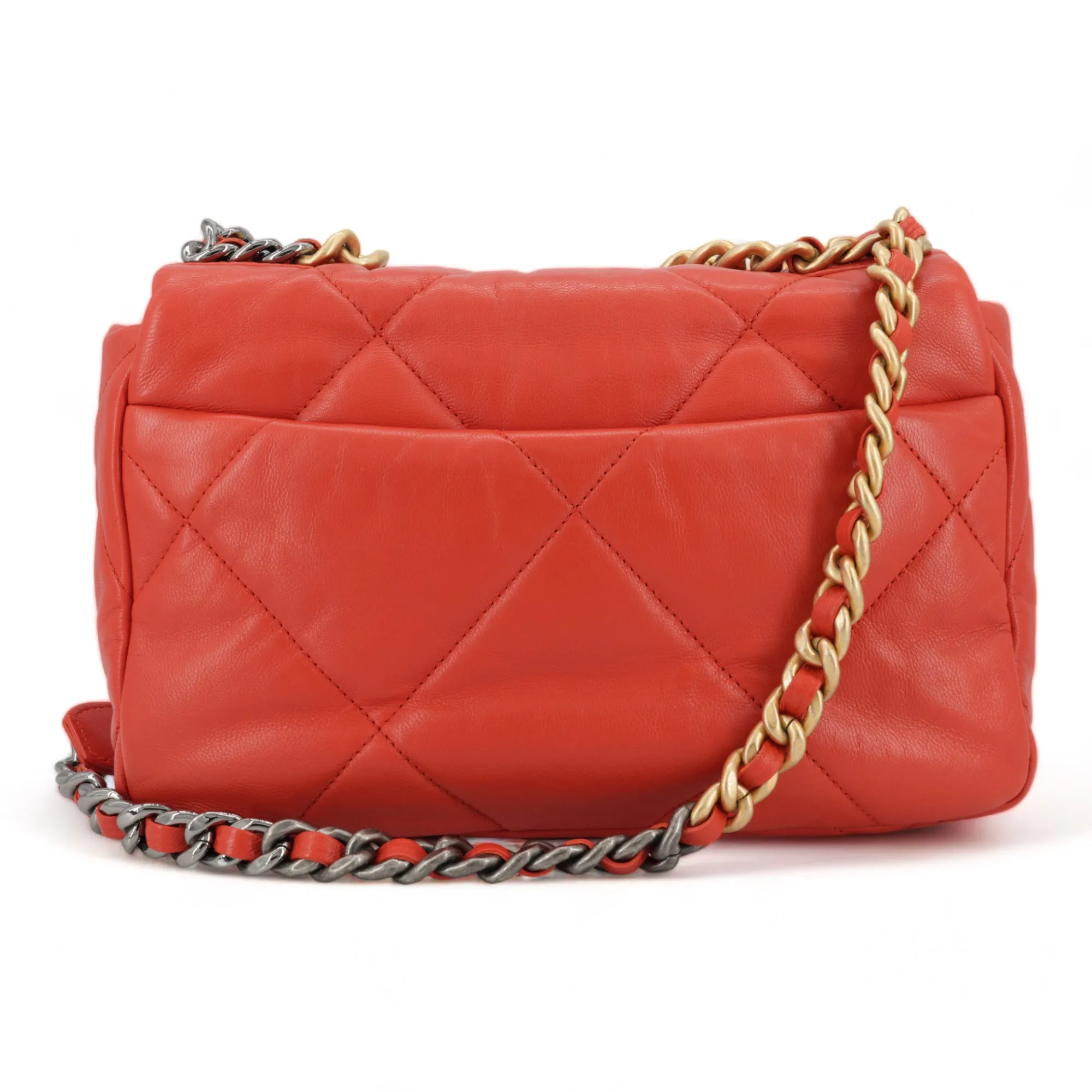 CHANEL 19 Small Flap Bag in Red Lambskin