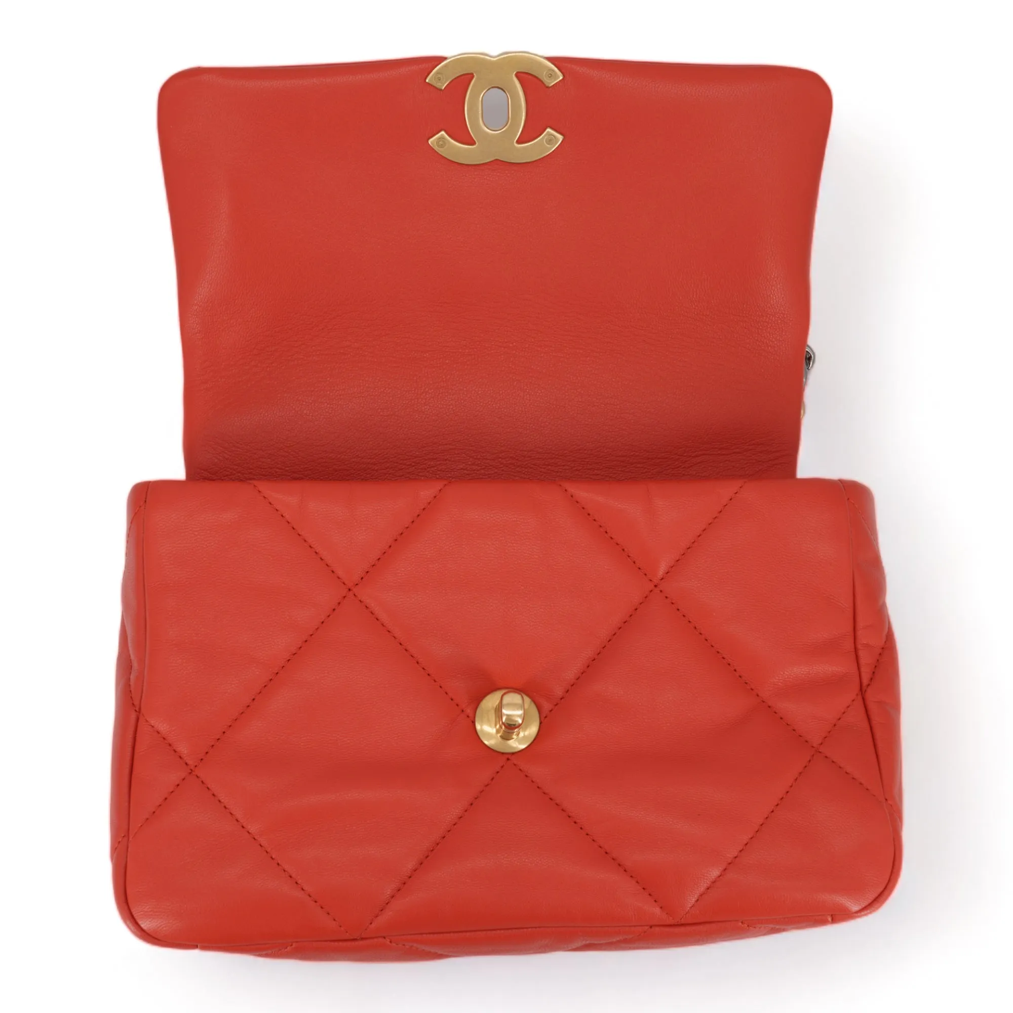 CHANEL 19 Small Flap Bag in Red Lambskin