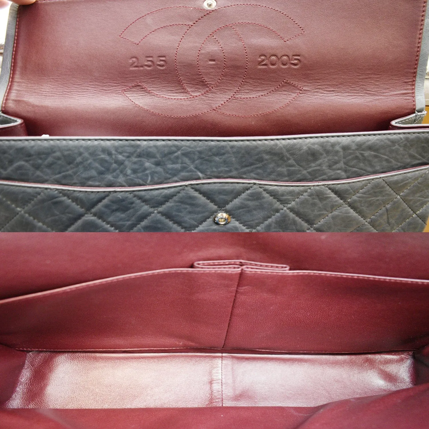 CHANEL 50th Anniversary 2.55 Reissue 228 Quilted Aged Calfskin Shoulder Bag Grey
