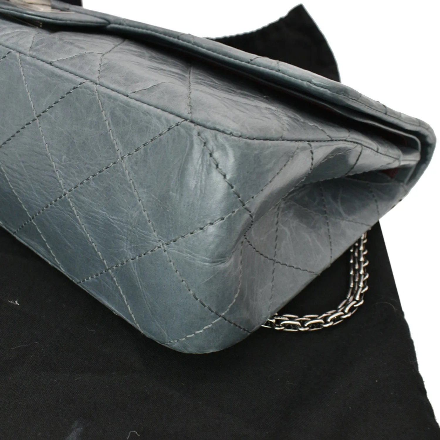 CHANEL 50th Anniversary 2.55 Reissue 228 Quilted Aged Calfskin Shoulder Bag Grey