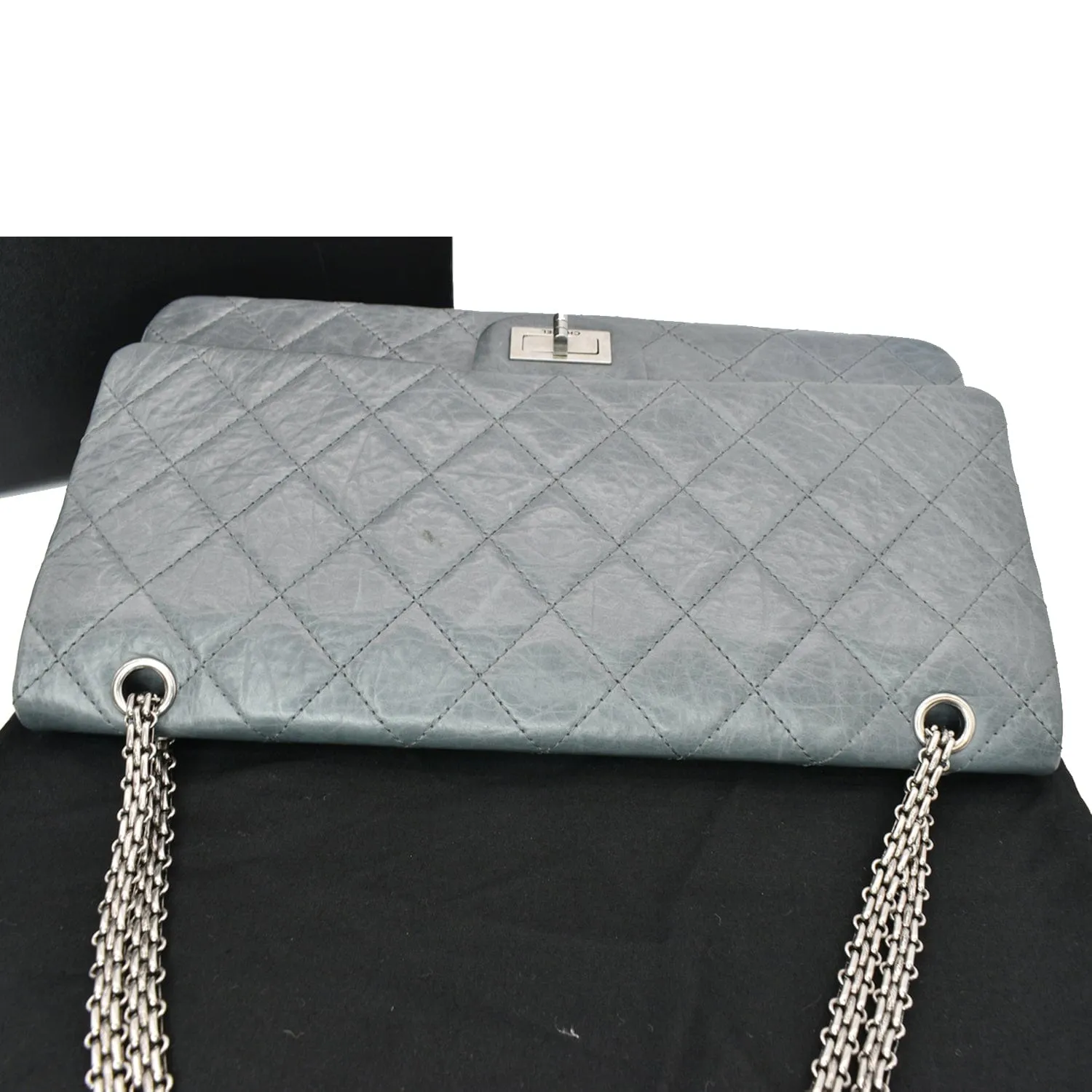CHANEL 50th Anniversary 2.55 Reissue 228 Quilted Aged Calfskin Shoulder Bag Grey