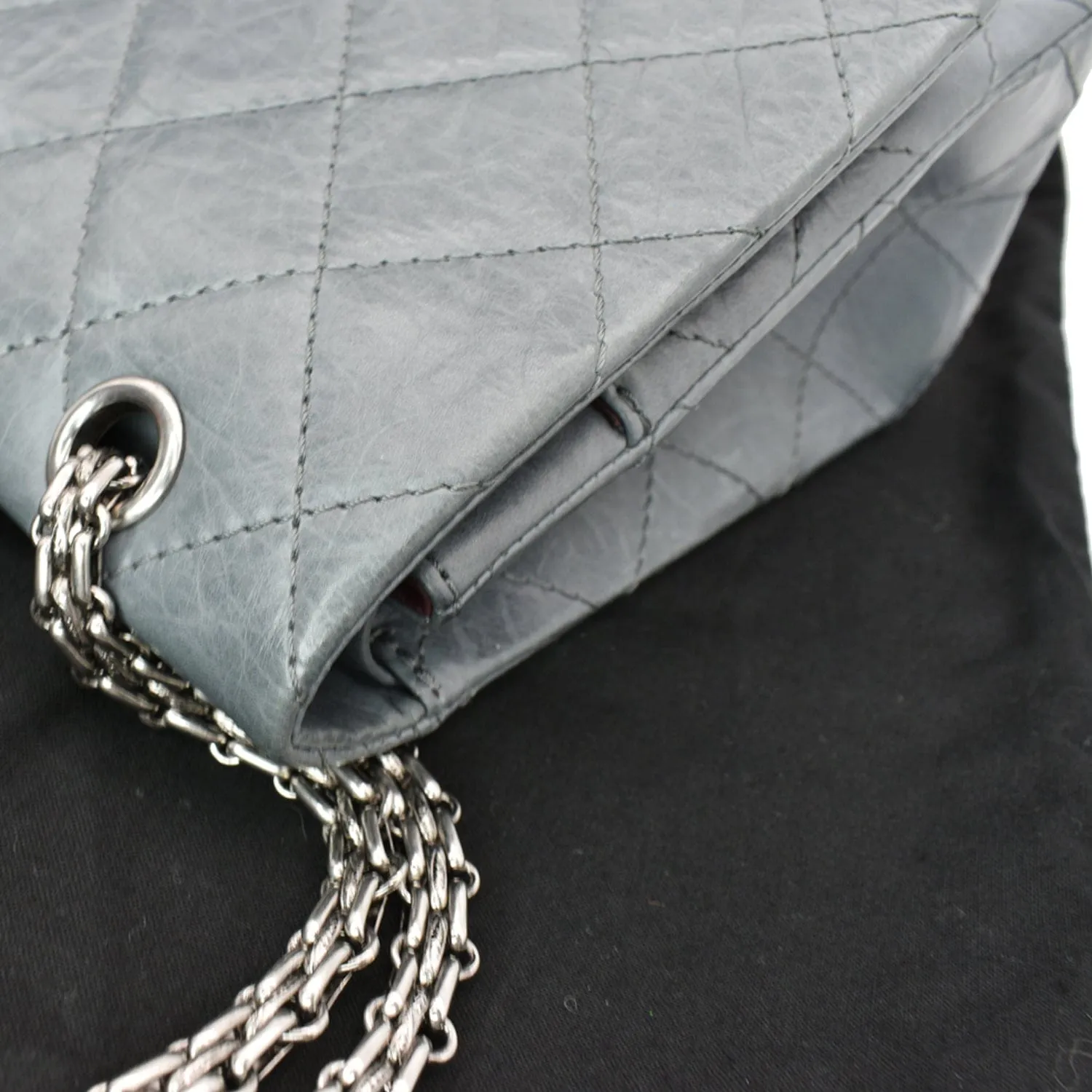 CHANEL 50th Anniversary 2.55 Reissue 228 Quilted Aged Calfskin Shoulder Bag Grey
