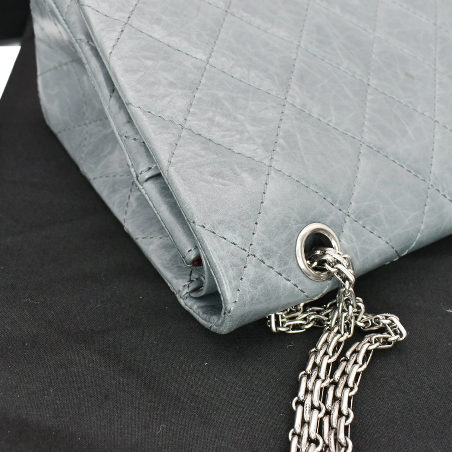 CHANEL 50th Anniversary 2.55 Reissue 228 Quilted Aged Calfskin Shoulder Bag Grey