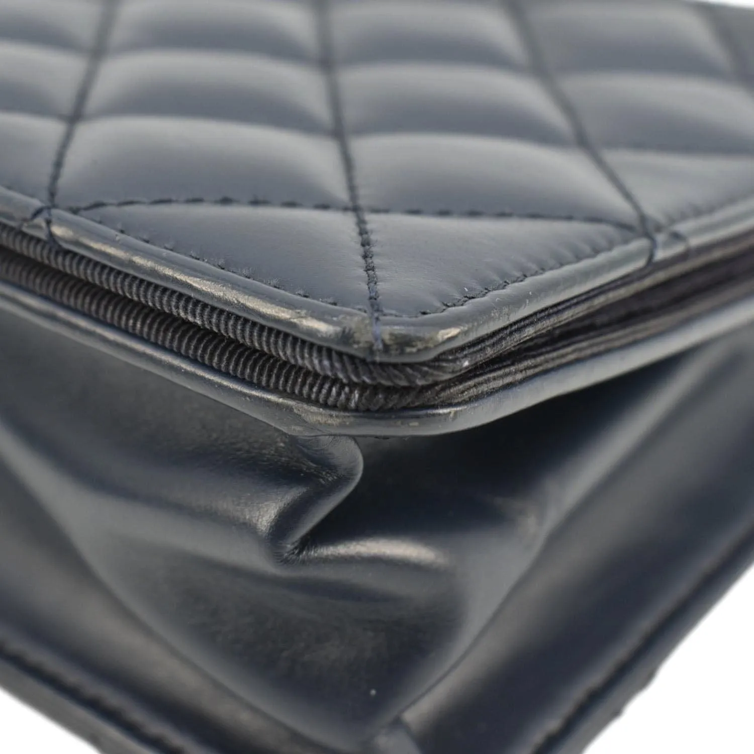 CHANEL Ballerine Flap Medium Quilted Leather Crossbody Bag Navy Blue