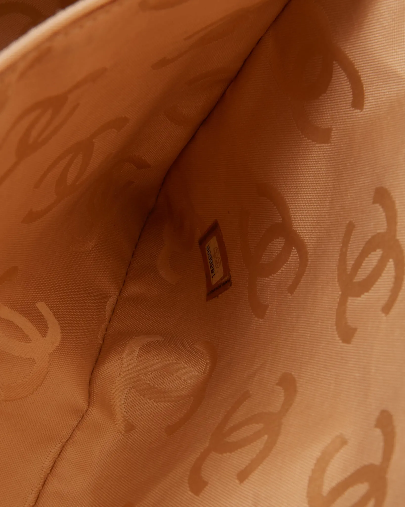 Chanel Beige Lambskin Leather CC Wild Stitch Tote Bag   Pochette