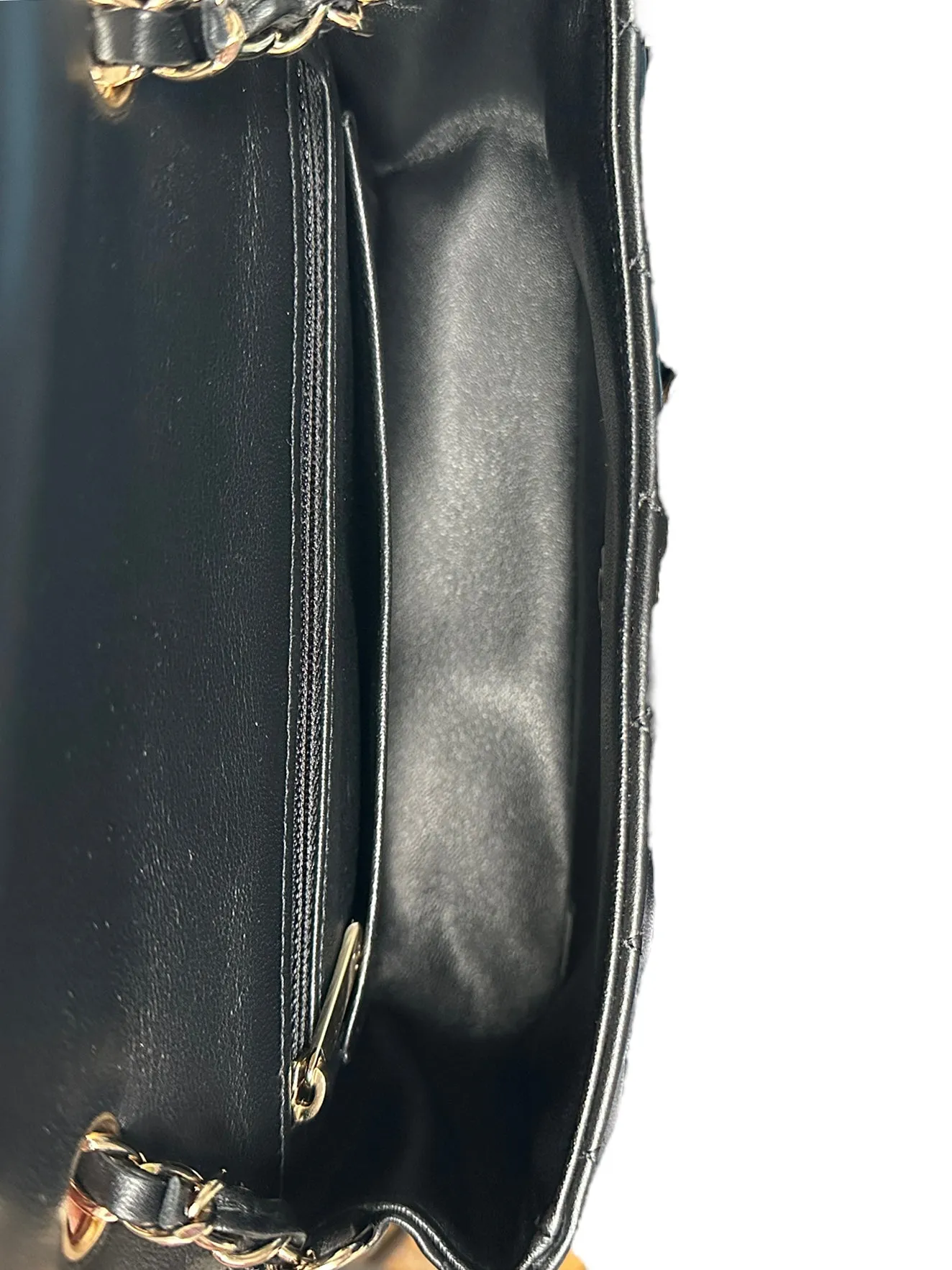 Chanel Black Lambskin Leather Quilted Rectangular Mini Flap Bag