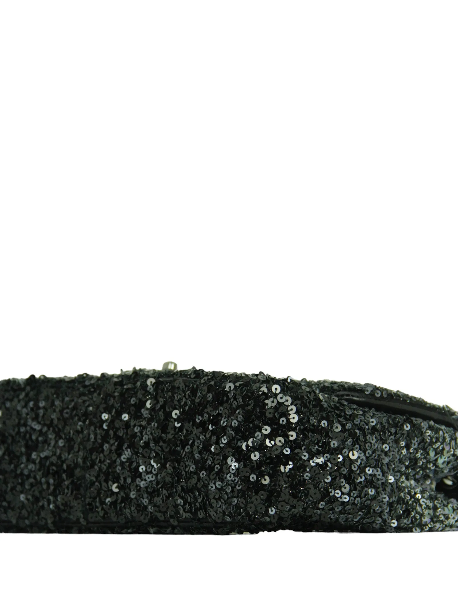 Chanel Black/Silver Ombre Sequin Medium Classic Flap Bag