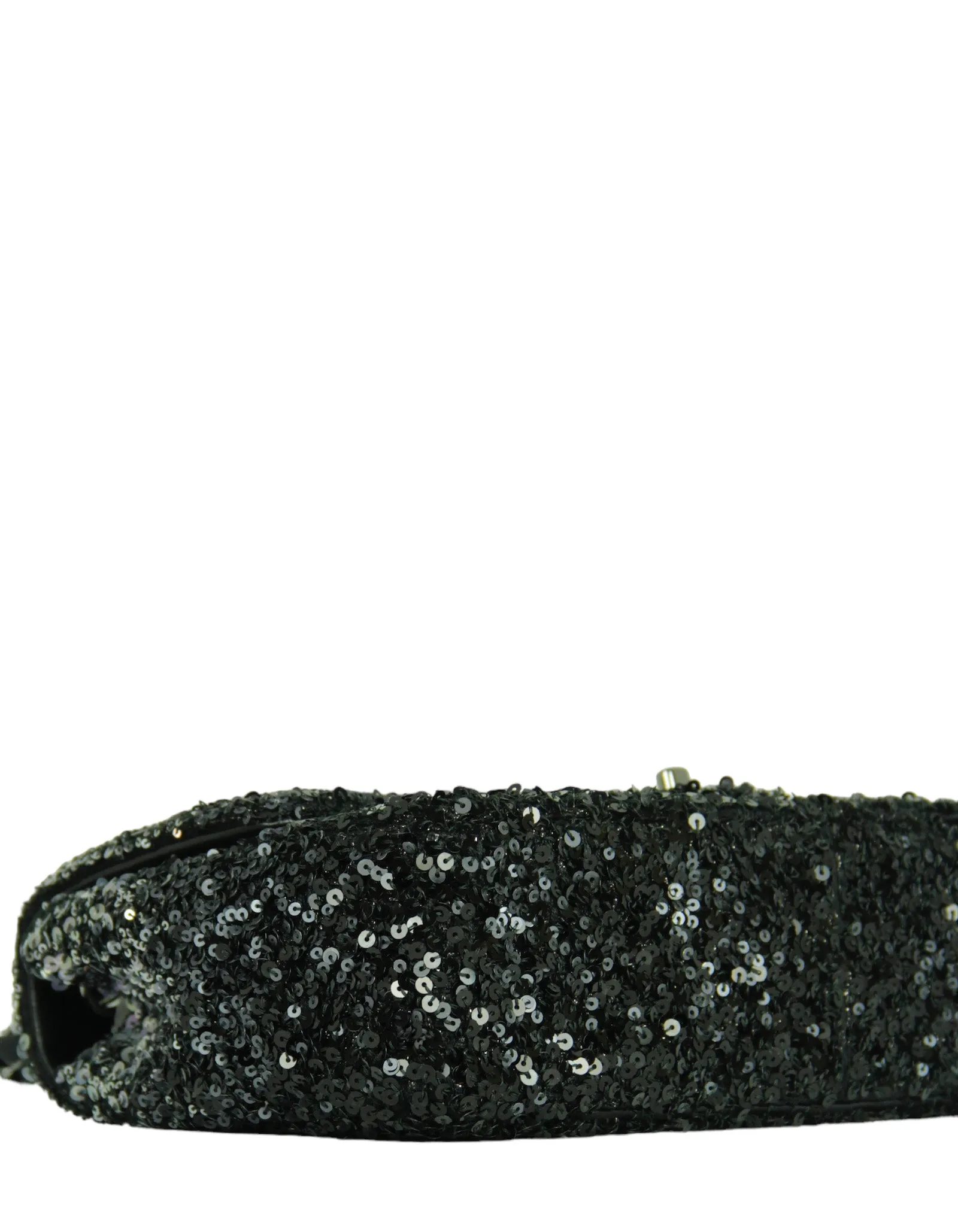 Chanel Black/Silver Ombre Sequin Medium Classic Flap Bag
