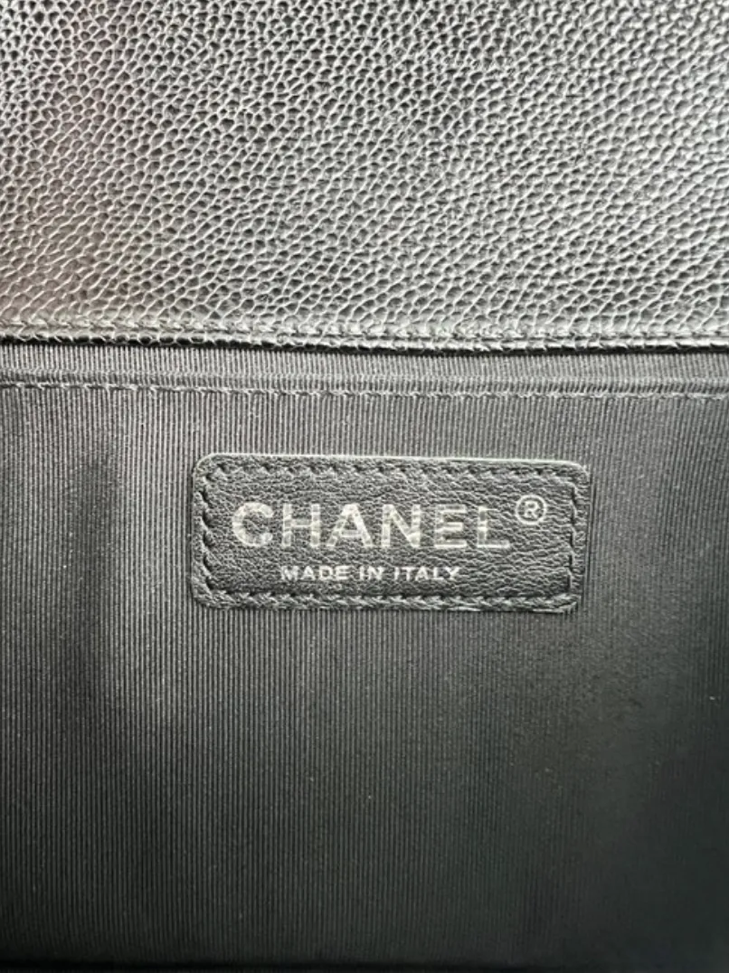 Chanel Caviar Leather Boy Medium in Black