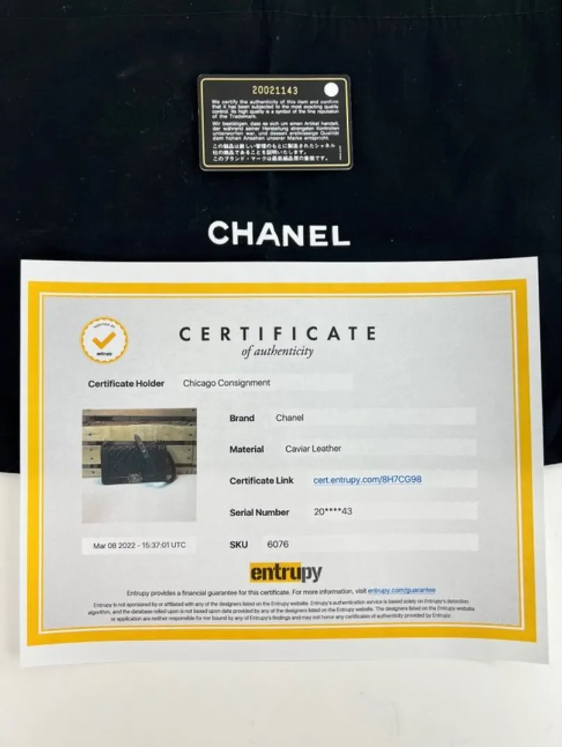 Chanel Caviar Leather Boy Medium in Black