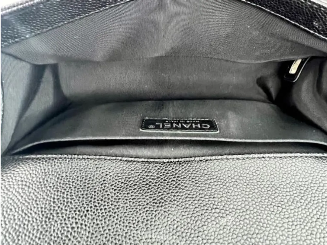 Chanel Caviar Leather Boy Medium in Black