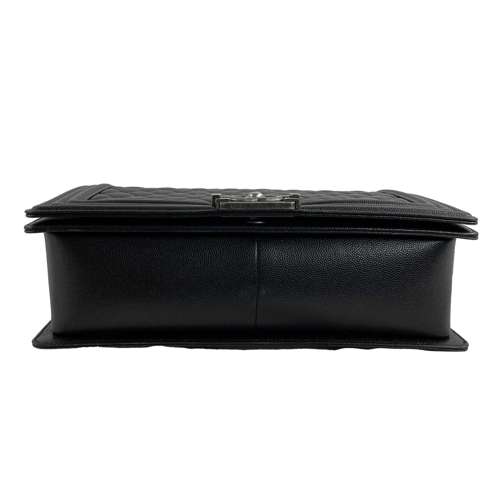Chanel - CC Boy Flap Quilted Double Stitch New Medium - Black Caviar Leather