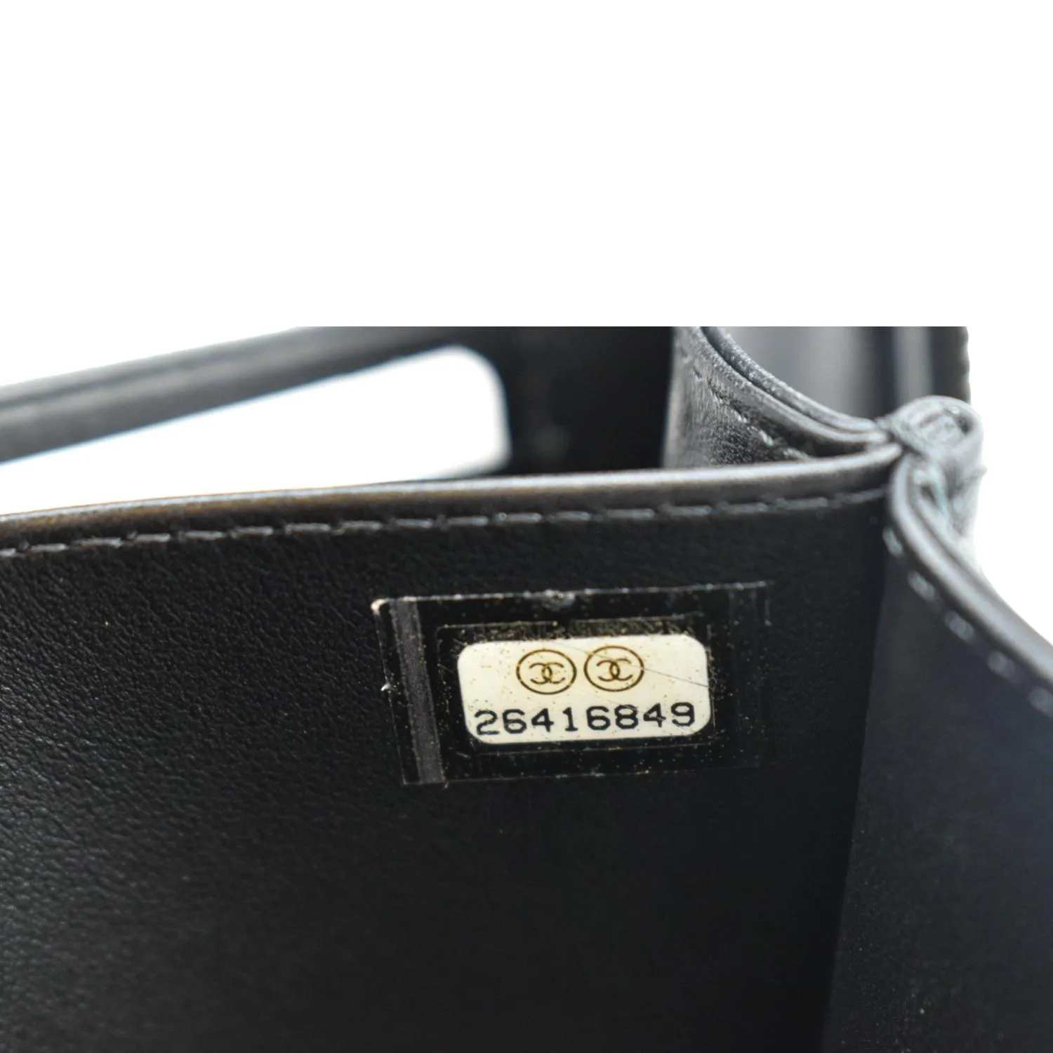 CHANEL CC Filigree Vanity Quilted Caviar Leather Clutch Shoulder Bag Black