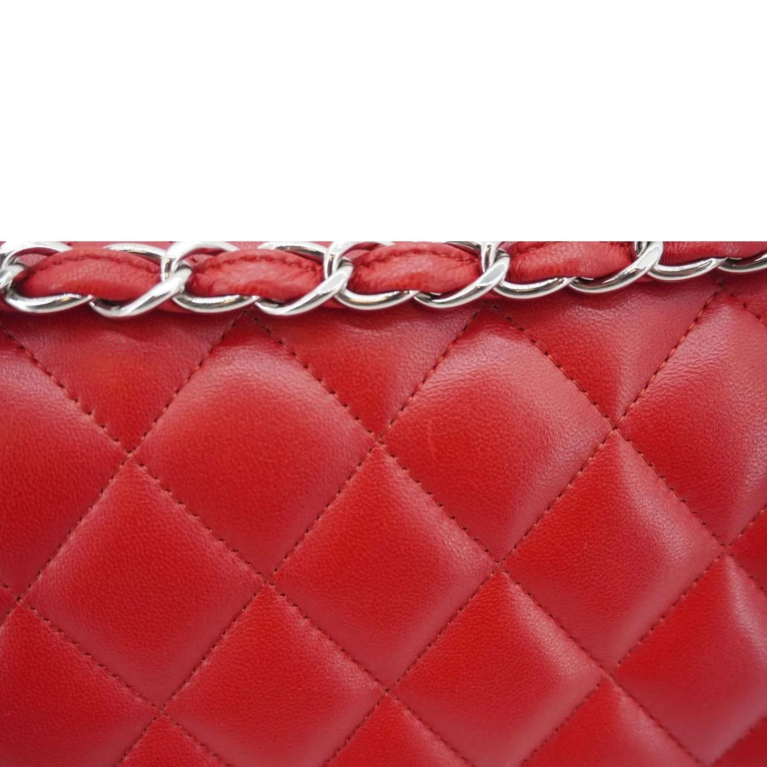 CHANEL Classic Double Flap Quilted Leather Crossbody Bag Red