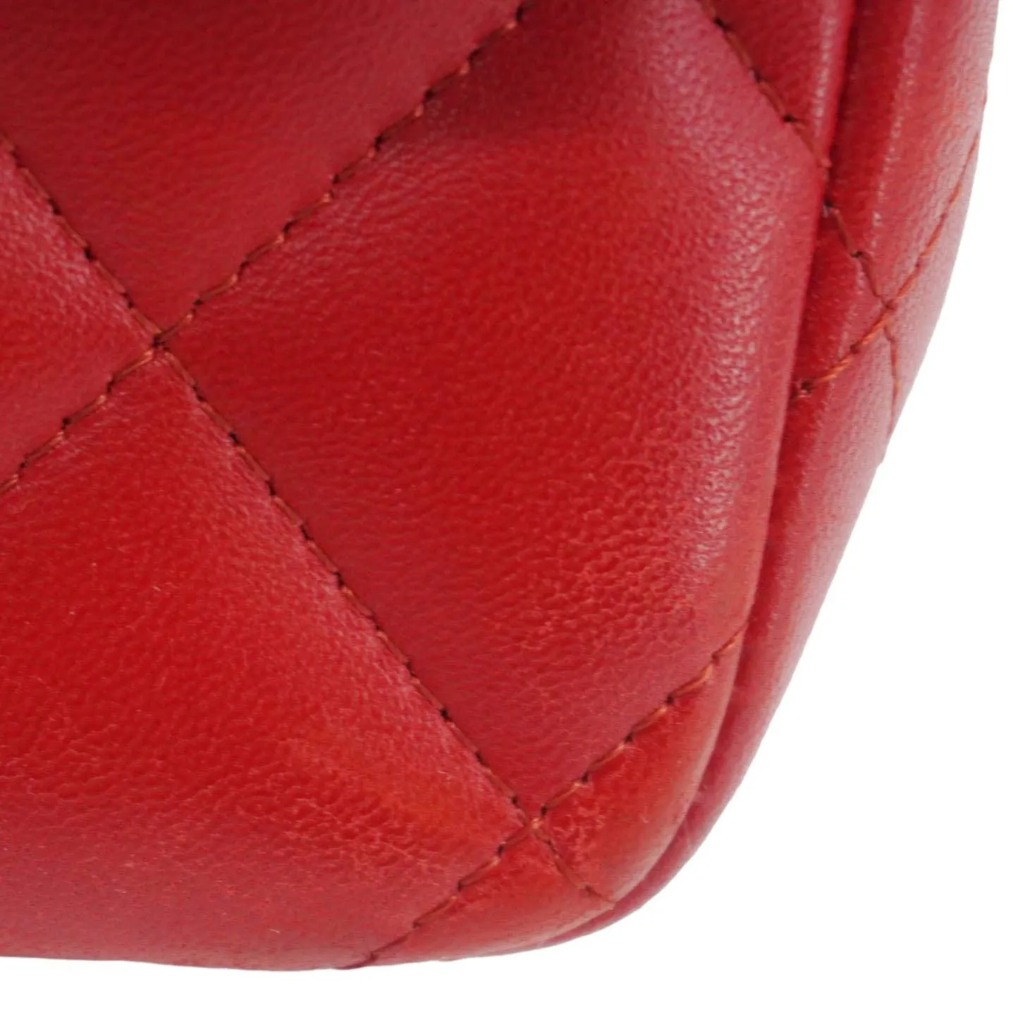 CHANEL Classic Double Flap Quilted Leather Crossbody Bag Red