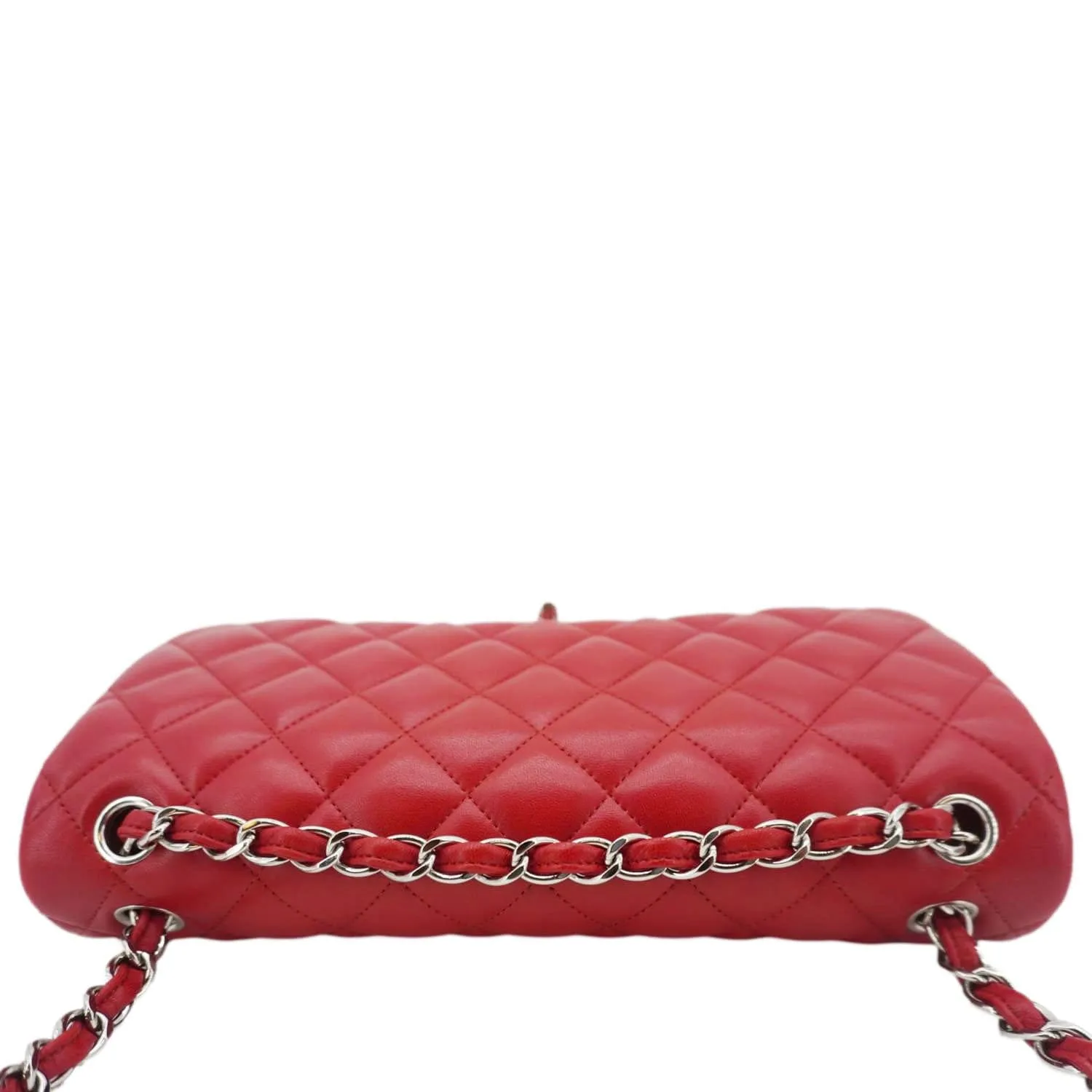 CHANEL Classic Double Flap Quilted Leather Crossbody Bag Red