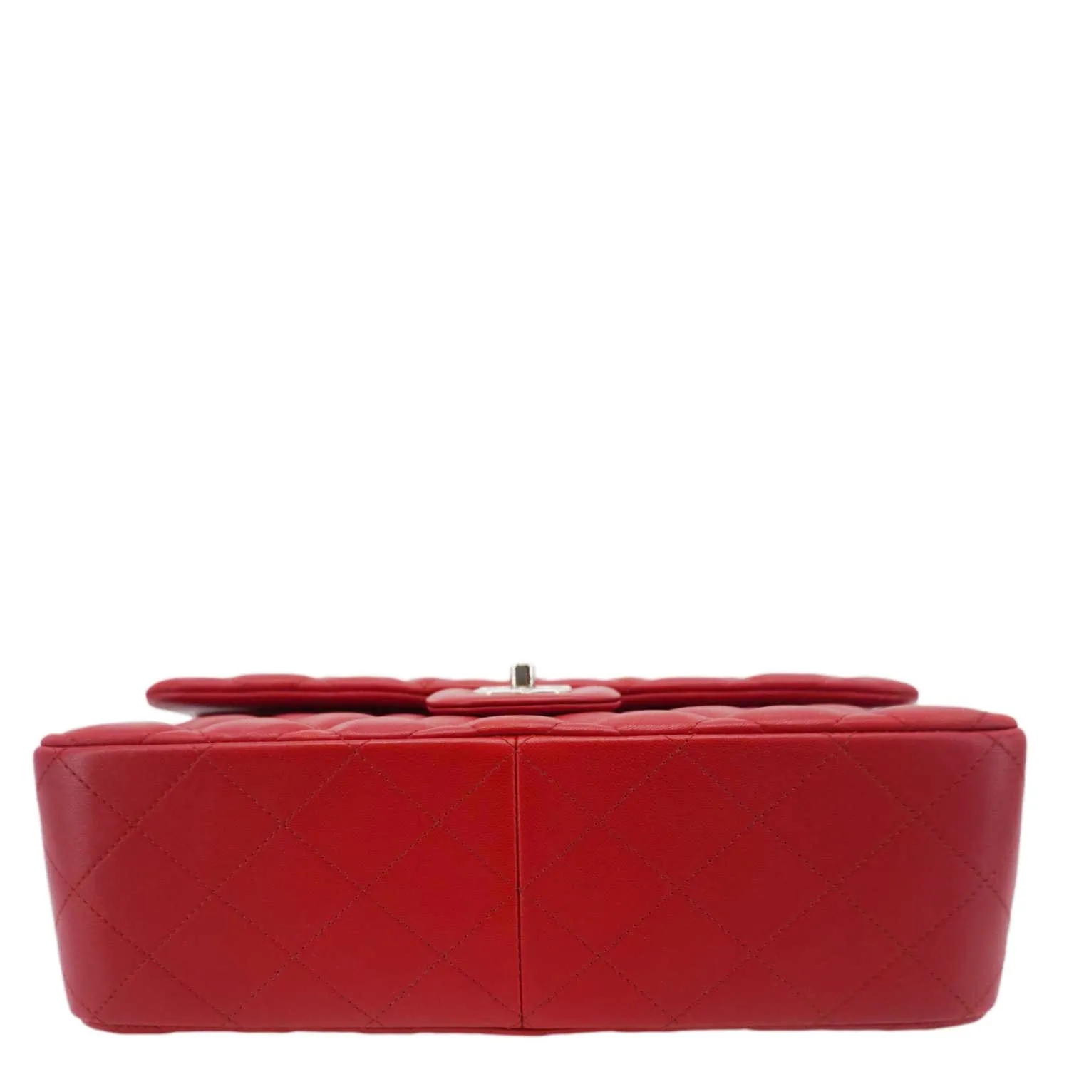 CHANEL Classic Double Flap Quilted Leather Crossbody Bag Red