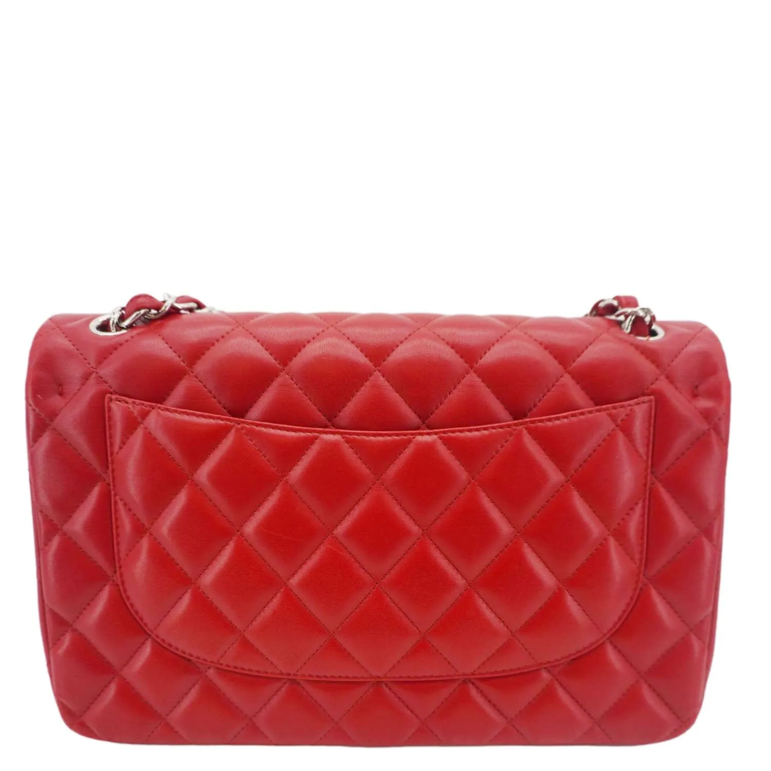 CHANEL Classic Double Flap Quilted Leather Crossbody Bag Red